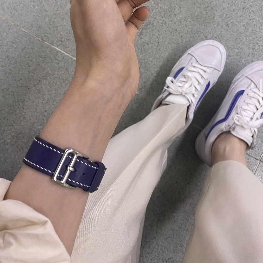 Vans Vault OG Style 36 LX Blue 착용 스타일