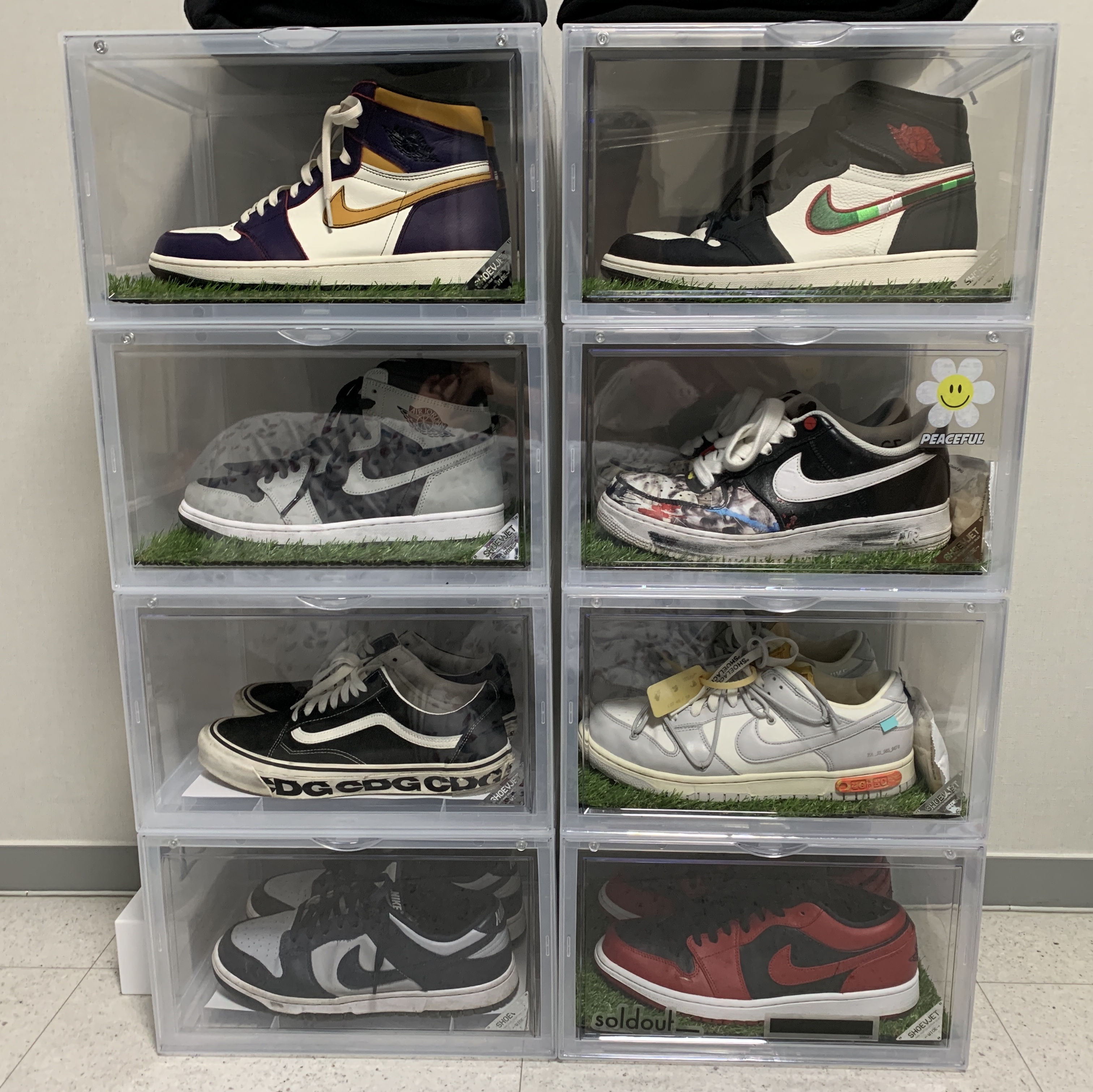 Jordan 1 Retro High OG Defiant SB LA to Chicago, Nike x Peaceminusone Air Force 1 Low Para-Noise 착용 스타일