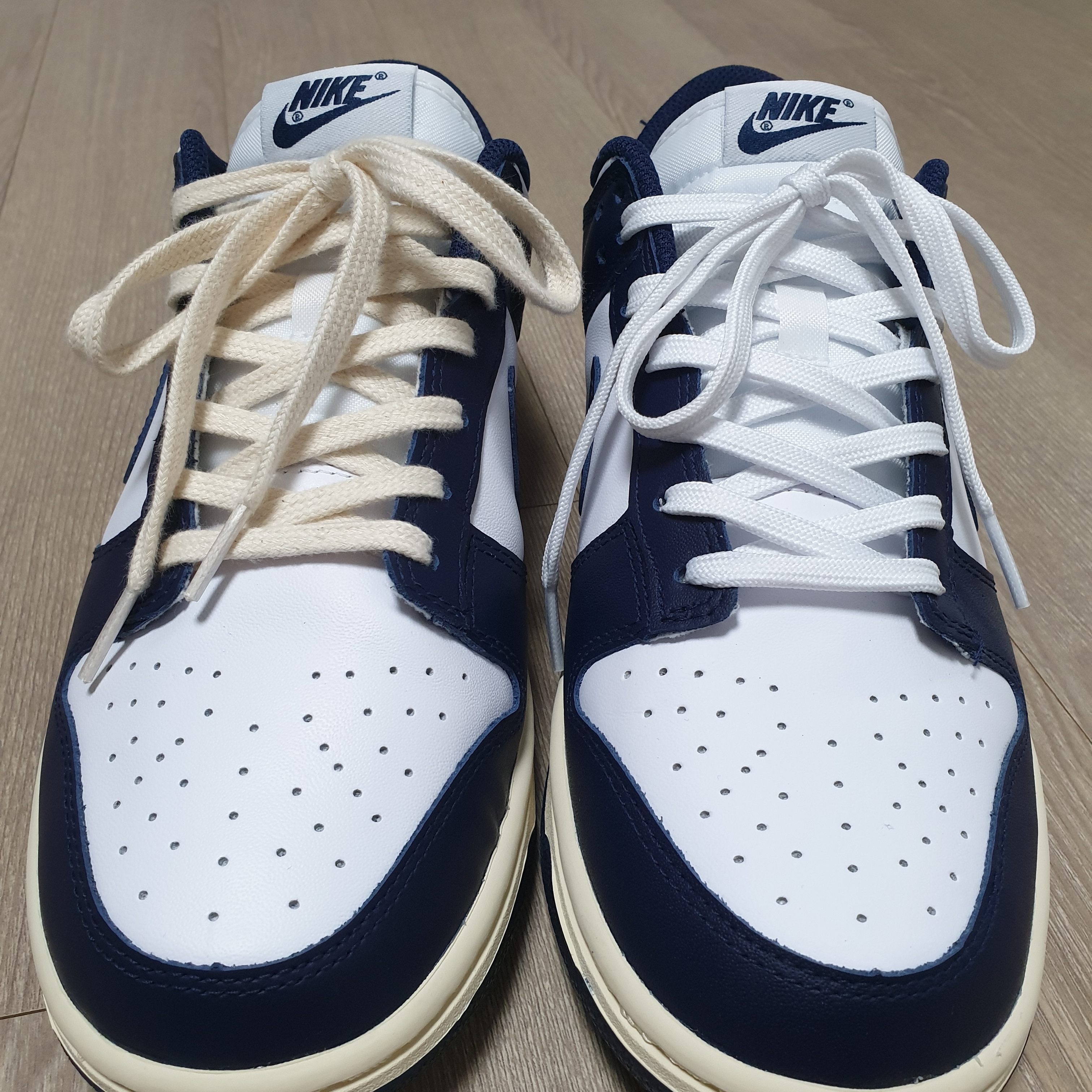 (W) Nike Dunk Low Vintage Midnight Navy 착용 스타일