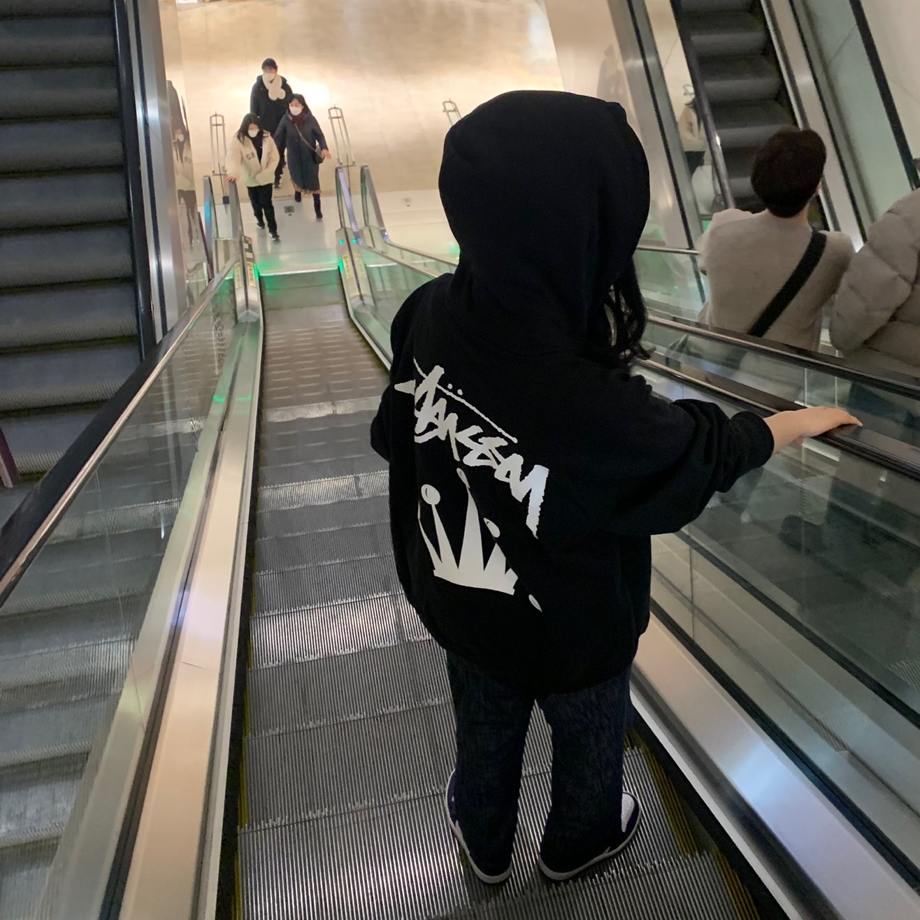 Stussy Stock Crown Hoodie Black, Jordan 1 Retro High OG Court Purple 2020 착용 스타일 - 1