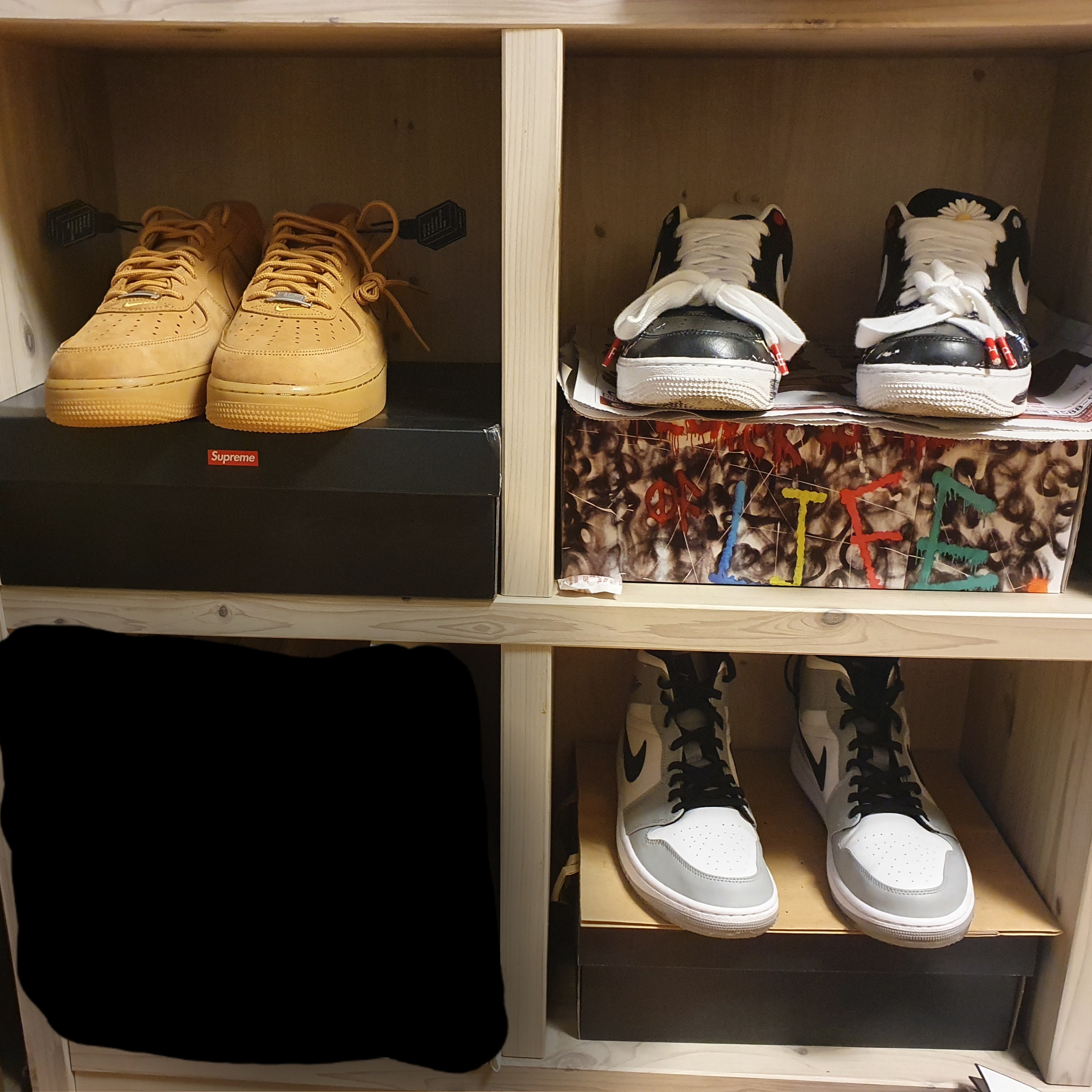 Nike x Supreme Air Force 1 Low Flax, Nike x Peaceminusone Air Force 1 Low Para-Noise 착용 스타일