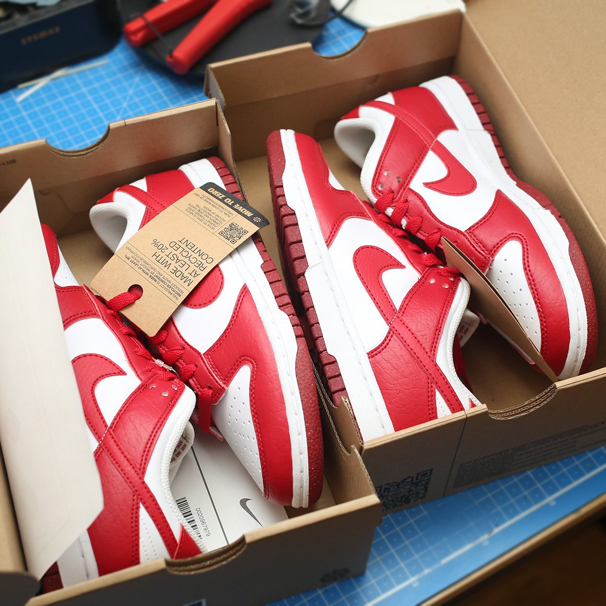 (W) Nike Dunk Low Next Nature Gym Red 착용 스타일 - 4