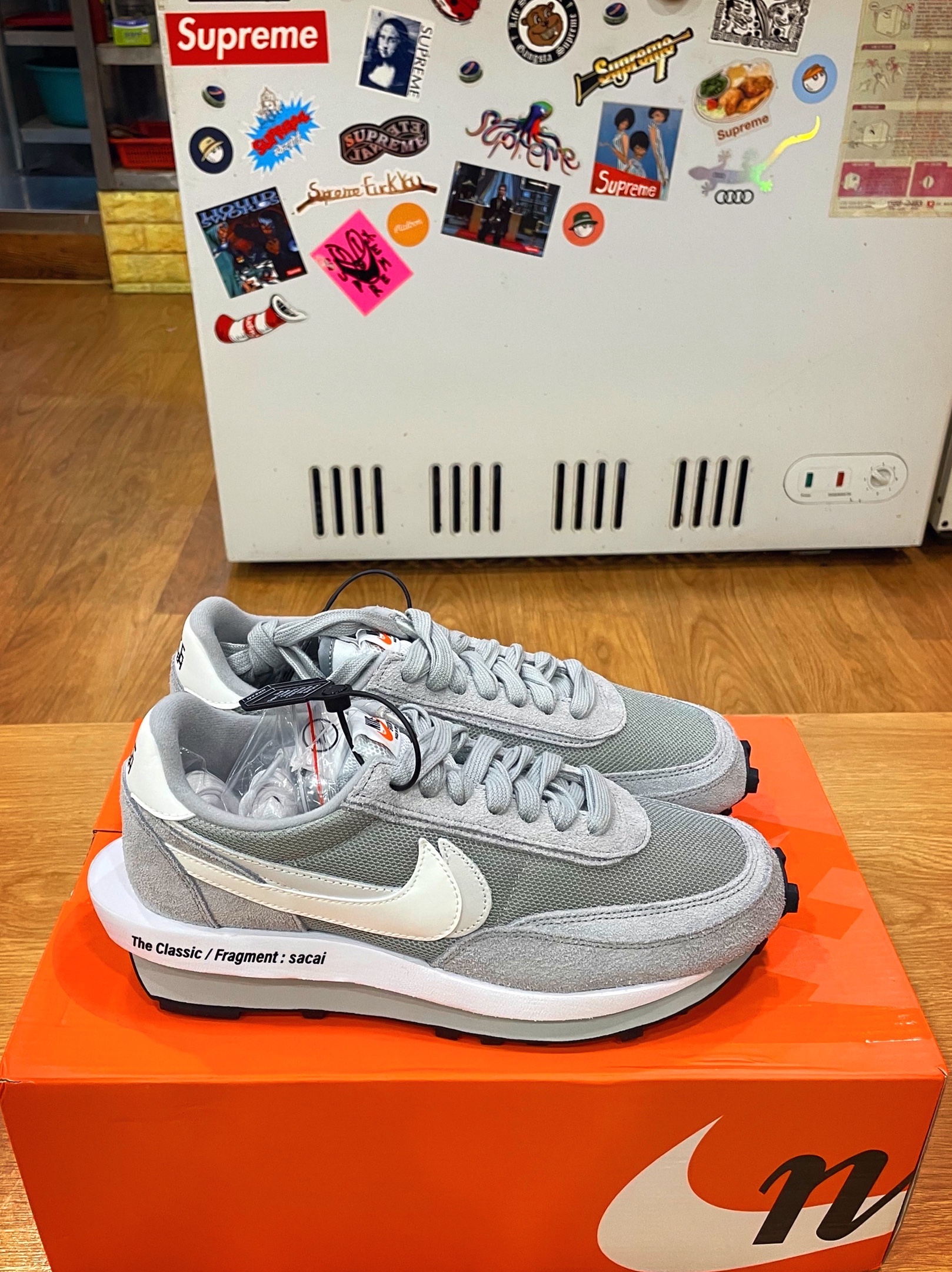 Nike x Sacai x Fragment LDWaffle Light Smoke Grey 착용 스타일