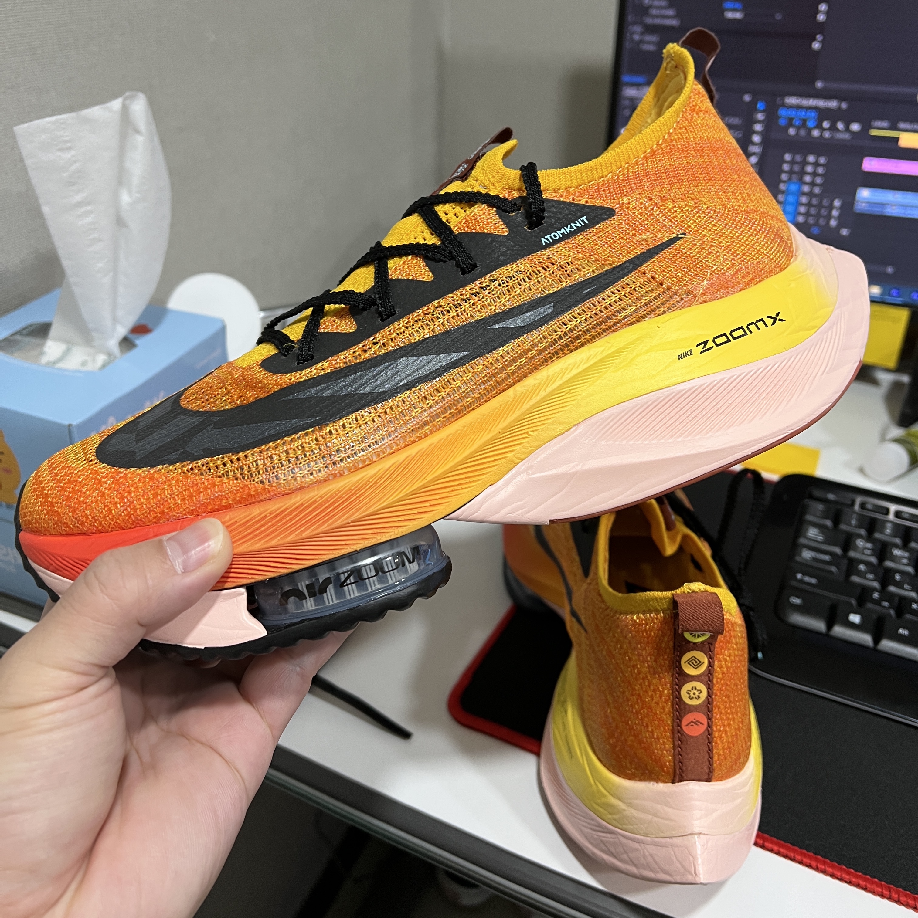 Nike Air Zoom Alphafly Next% Flyknit Amarillo 착용 스타일