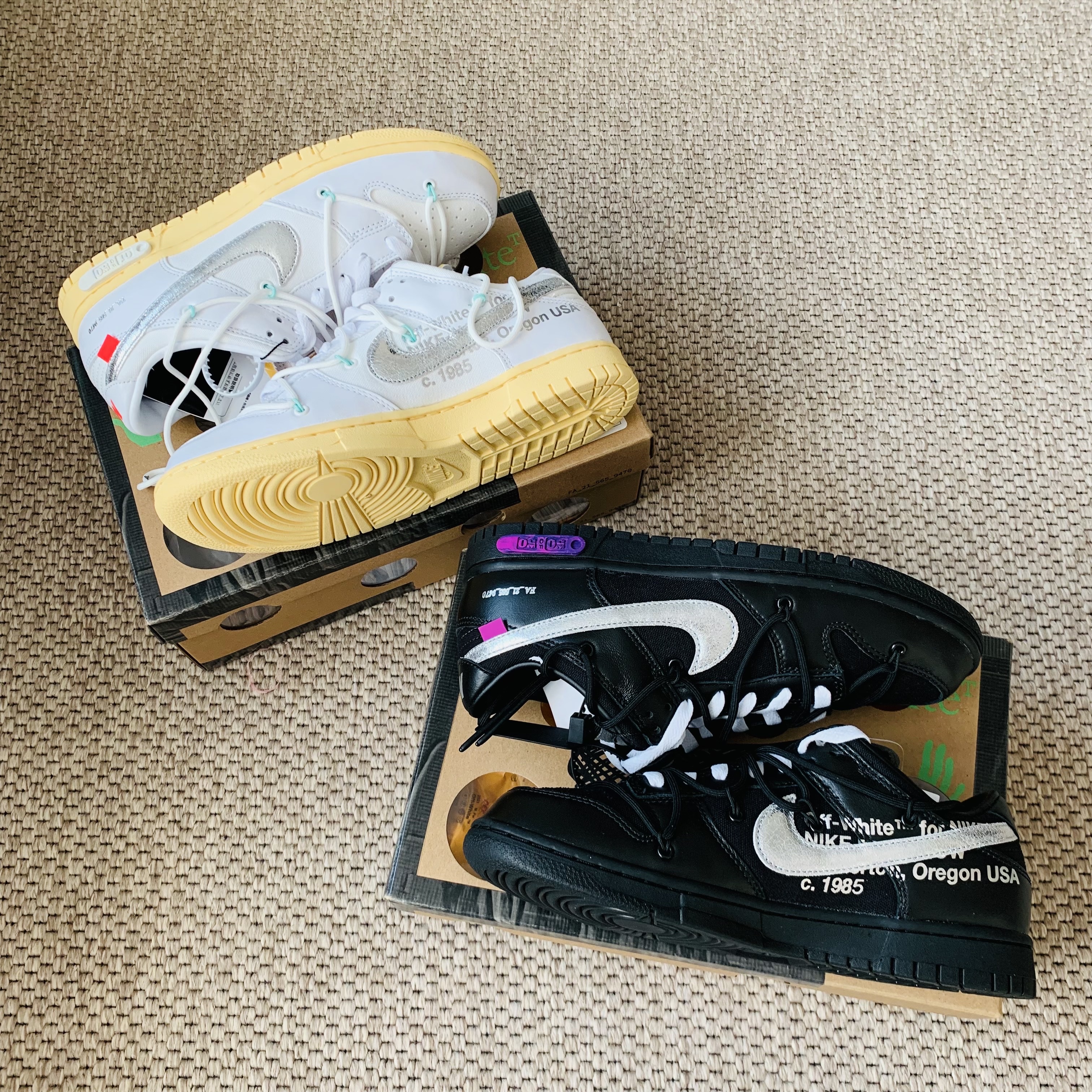 Nike x Off-White Dunk Low The 50 - Lot 1, Nike x Off-White Dunk Low The 50 - Lot 50 착용 스타일 - 2