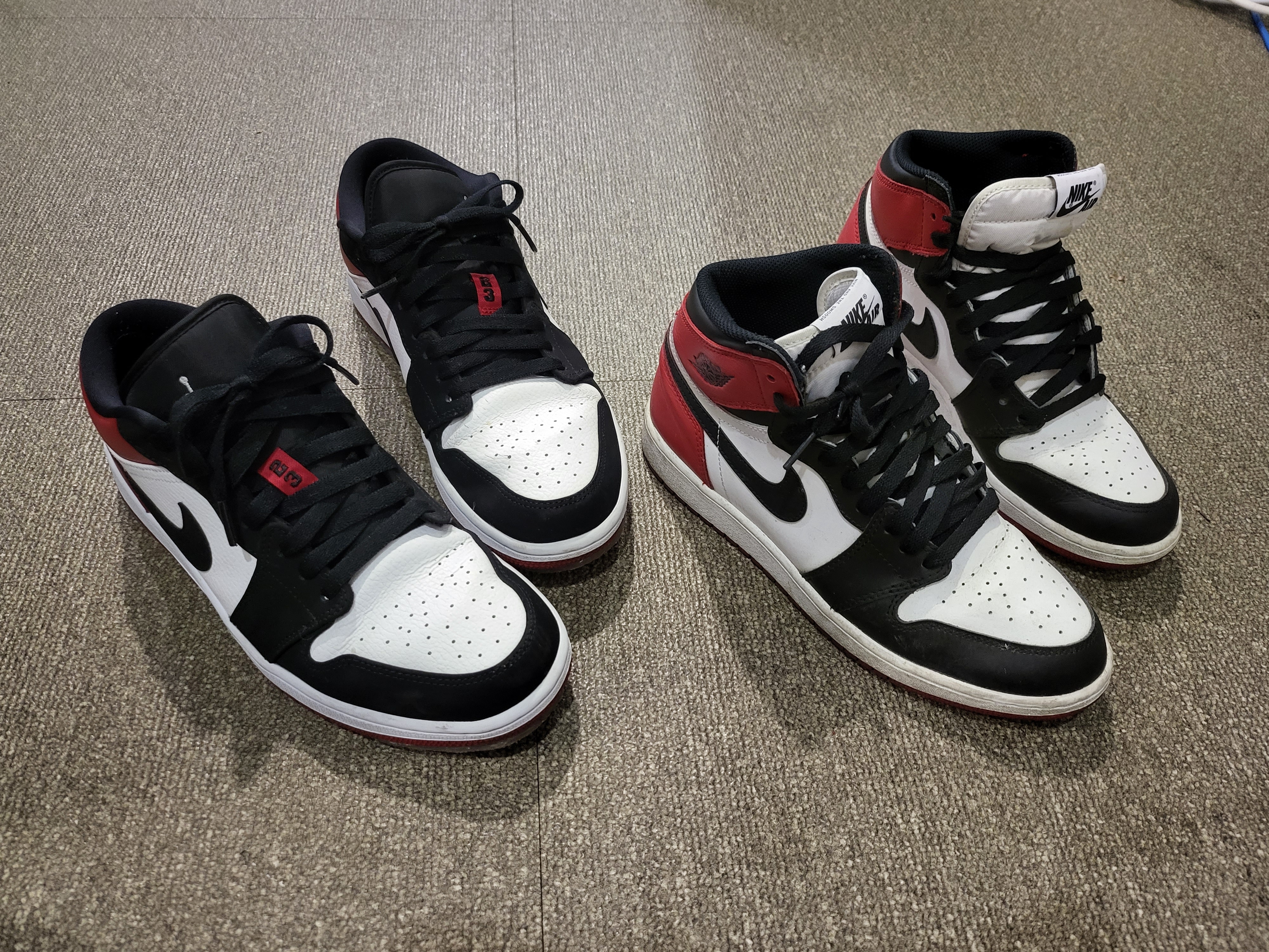 Jordan 1 Low Black Toe, Jordan 1 Retro High OG Black Toe 2016 착용 스타일 - 2