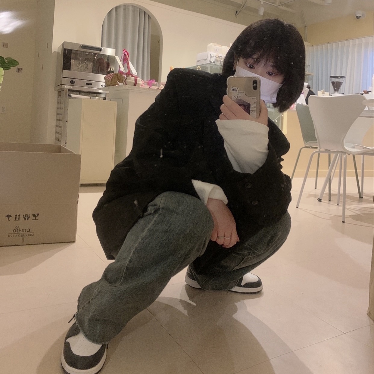 (GS) Jordan 1 Low Armory Navy 착용 스타일 - 1