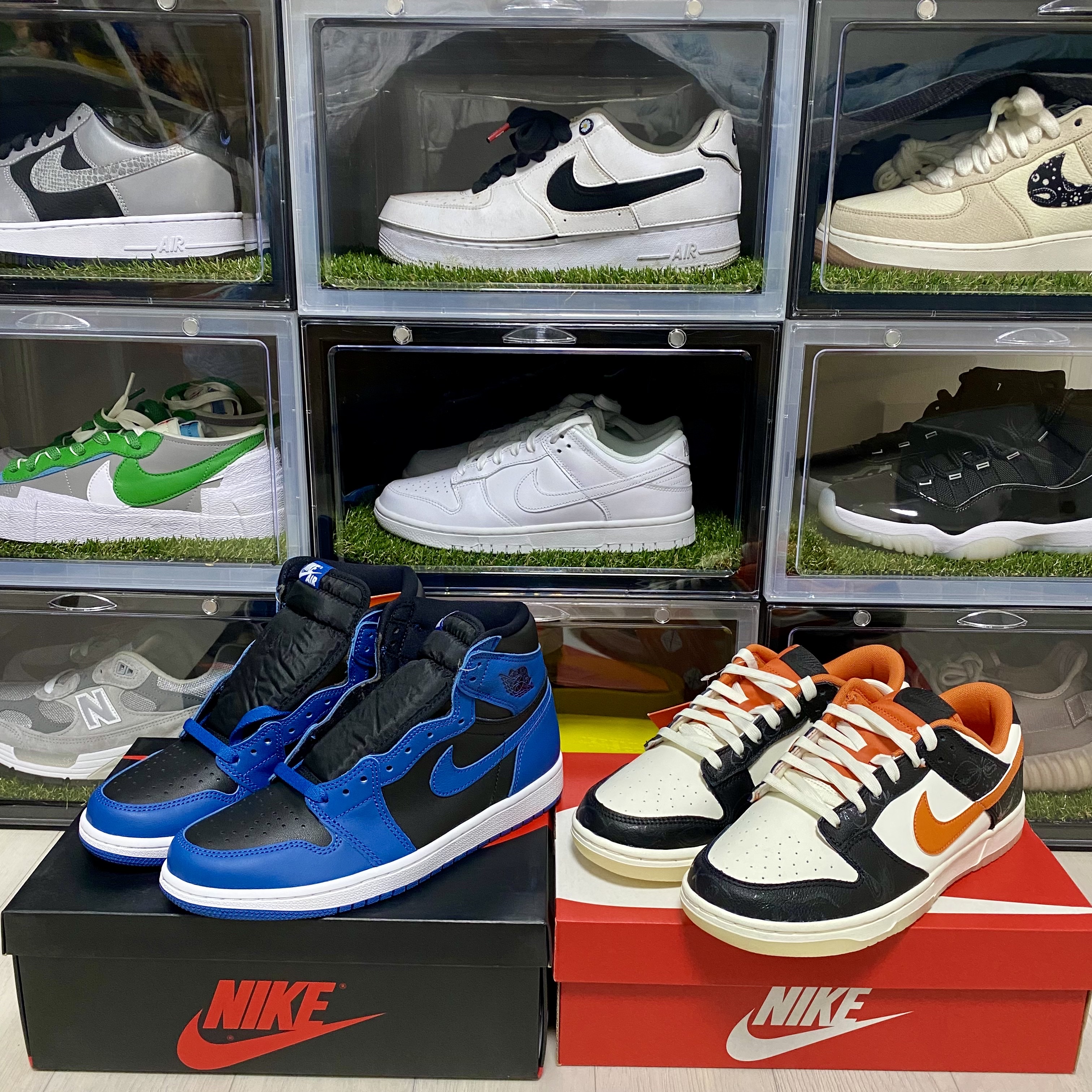 Jordan 1 Retro High OG Dark Marina Blue, Nike Dunk Low Retro PRM Halloween 착용 스타일 - 1