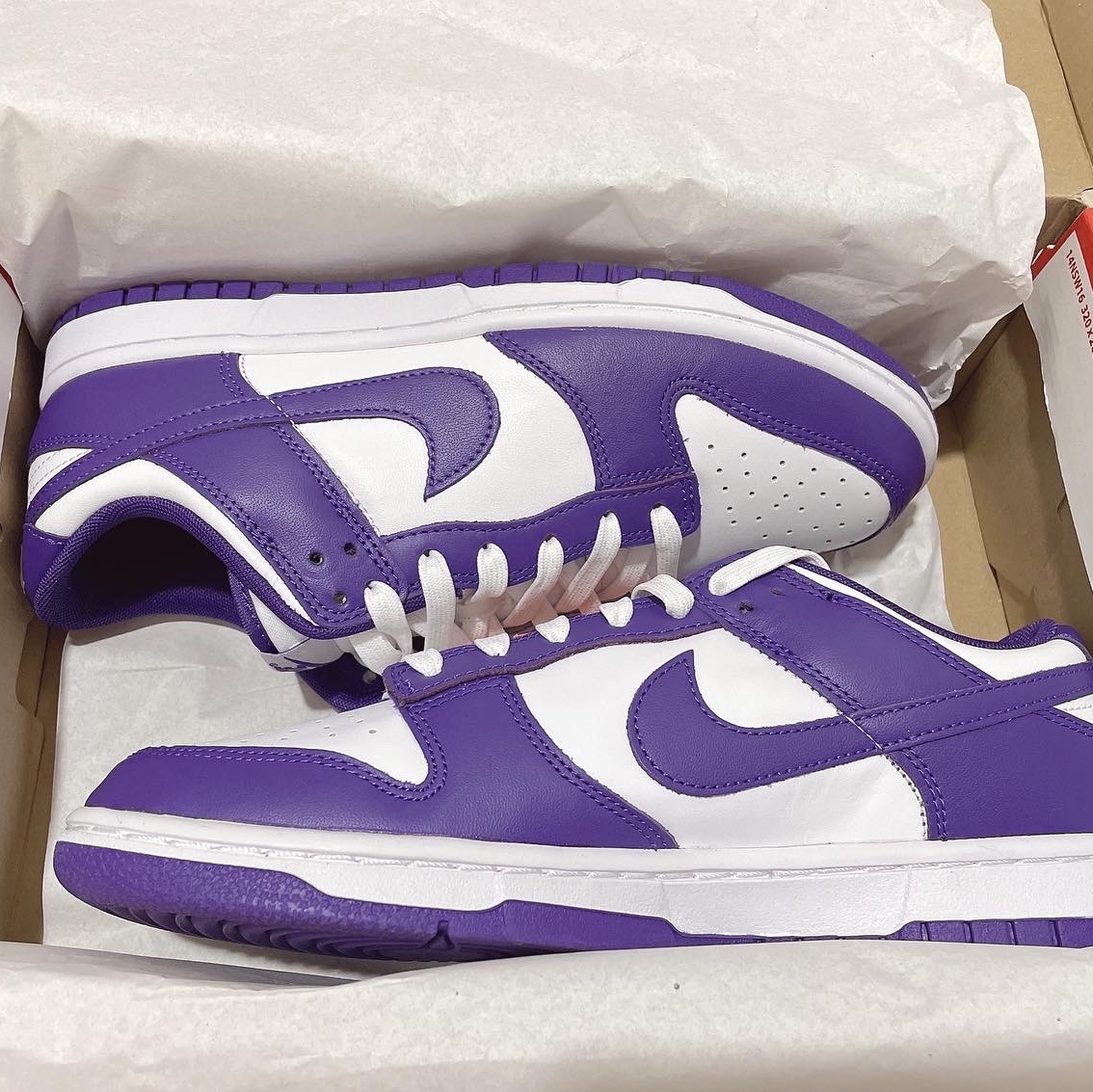 Nike Dunk Low Retro Championship Court Purple 착용 스타일 - 1