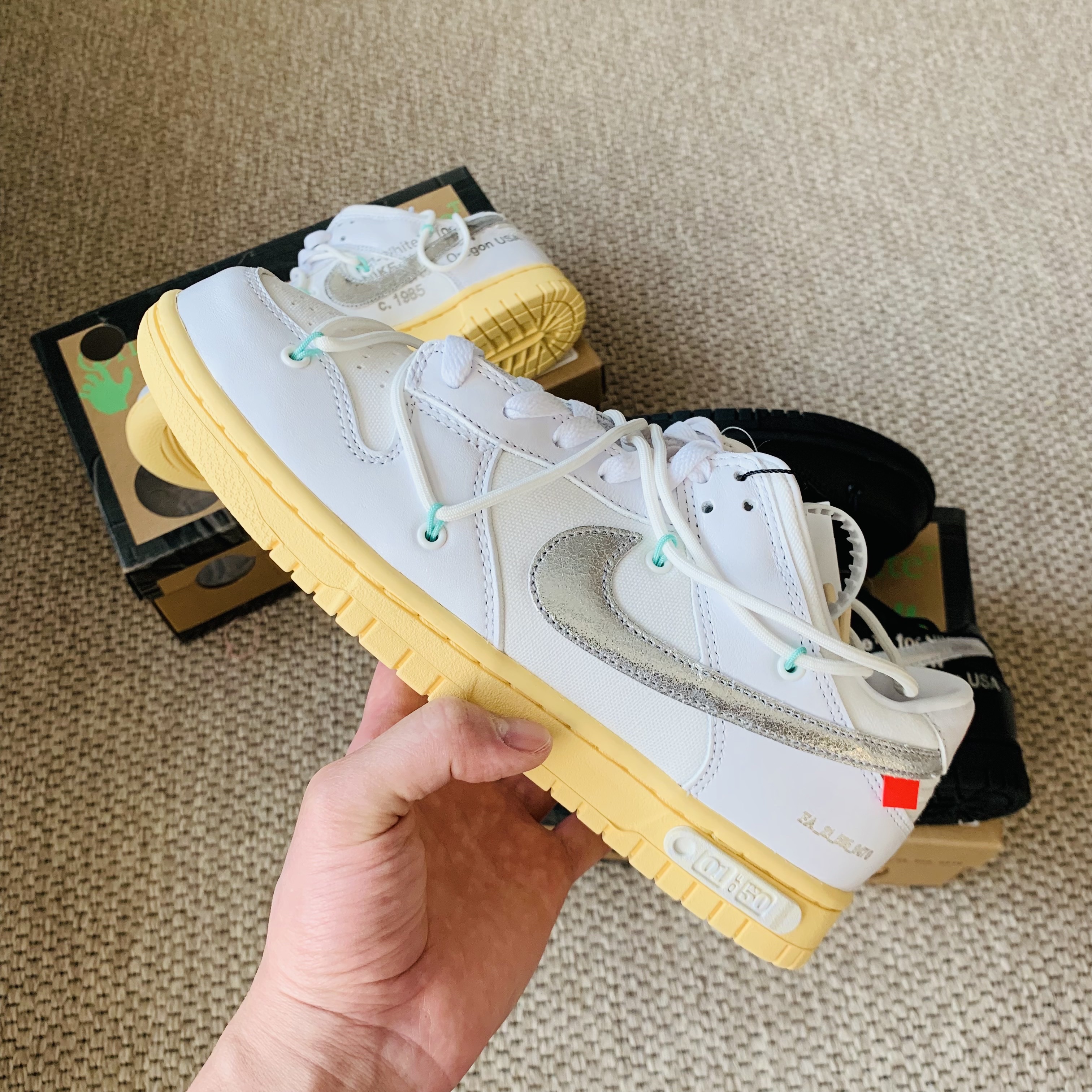 Nike x Off-White Dunk Low The 50 - Lot 1, Nike x Off-White Dunk Low The 50 - Lot 50 착용 스타일 - 3