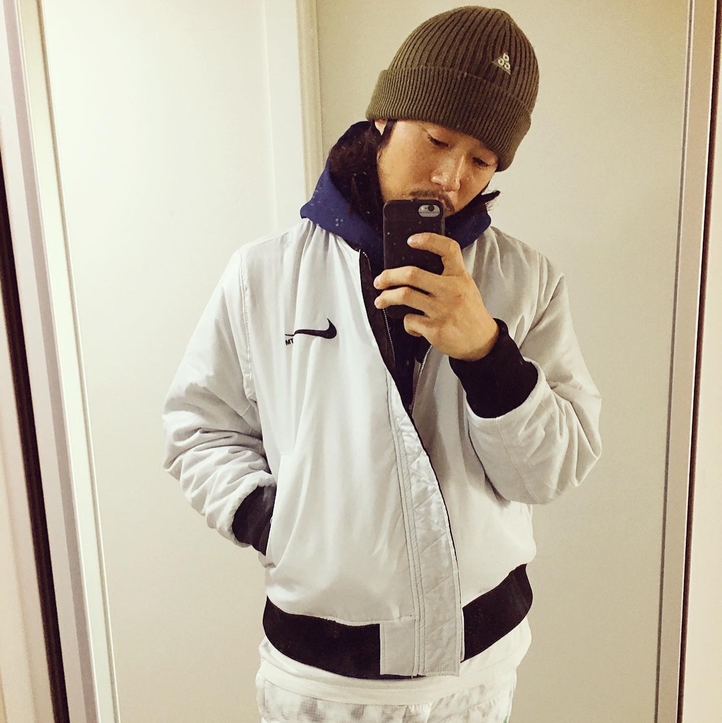Nike x Stussy Insultd Pants White Gorge Green - Asia, Nike NSW Swoosh Therma-Fit Bomber Black - Asia 착용 스타일 - 5