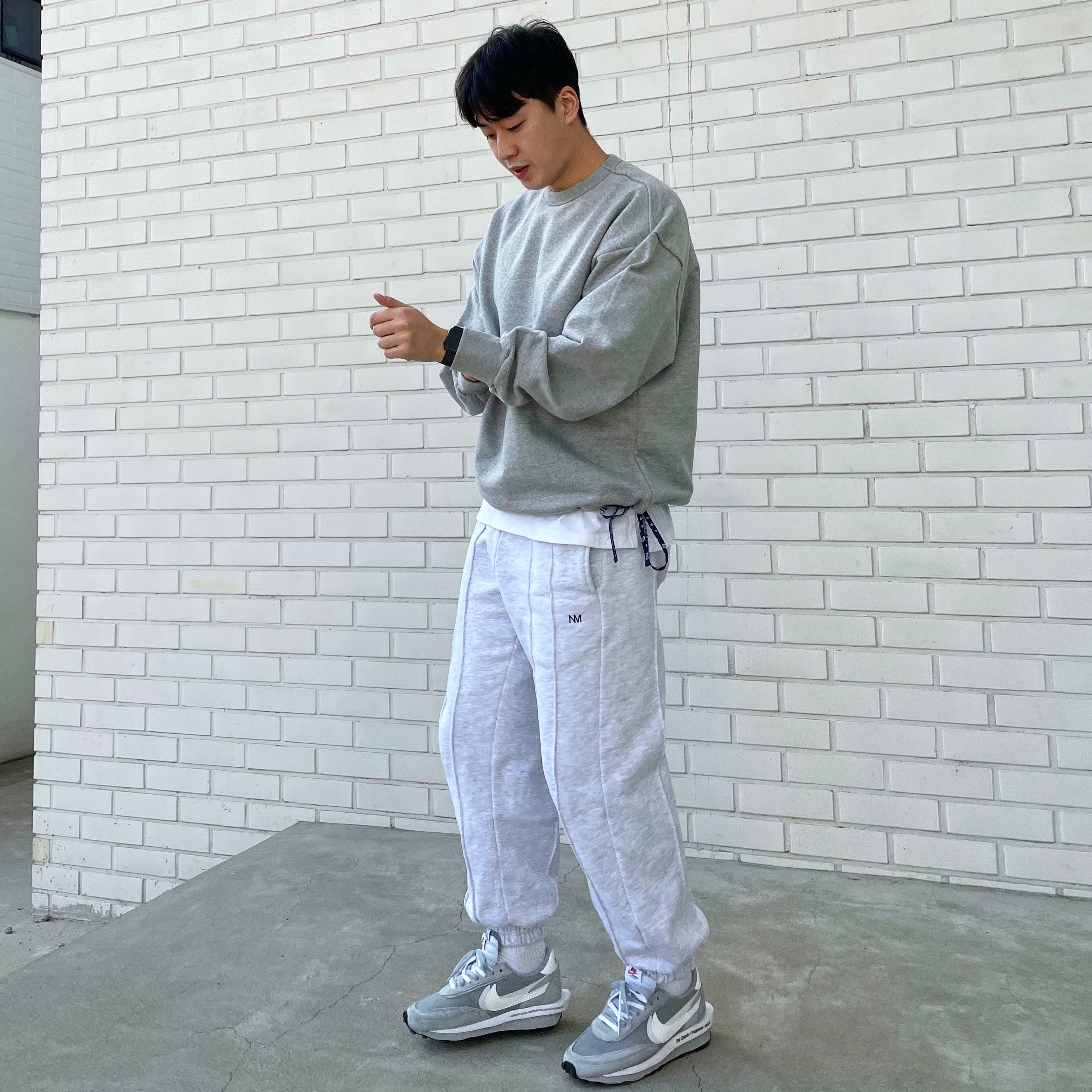 Nike x Sacai x Fragment LDWaffle Light Smoke Grey 착용 스타일