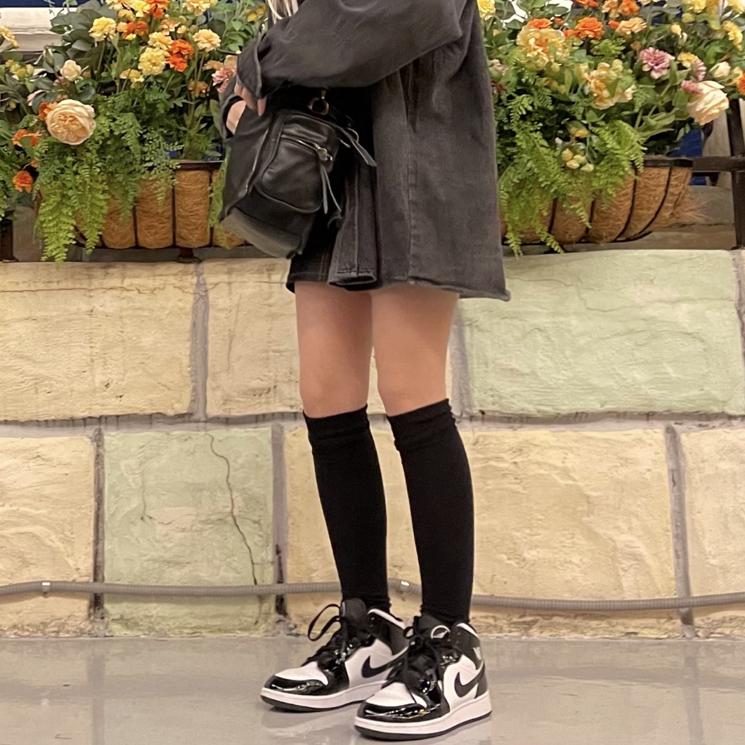 (GS) Jordan 1 Mid SE ASW Black 착용 스타일