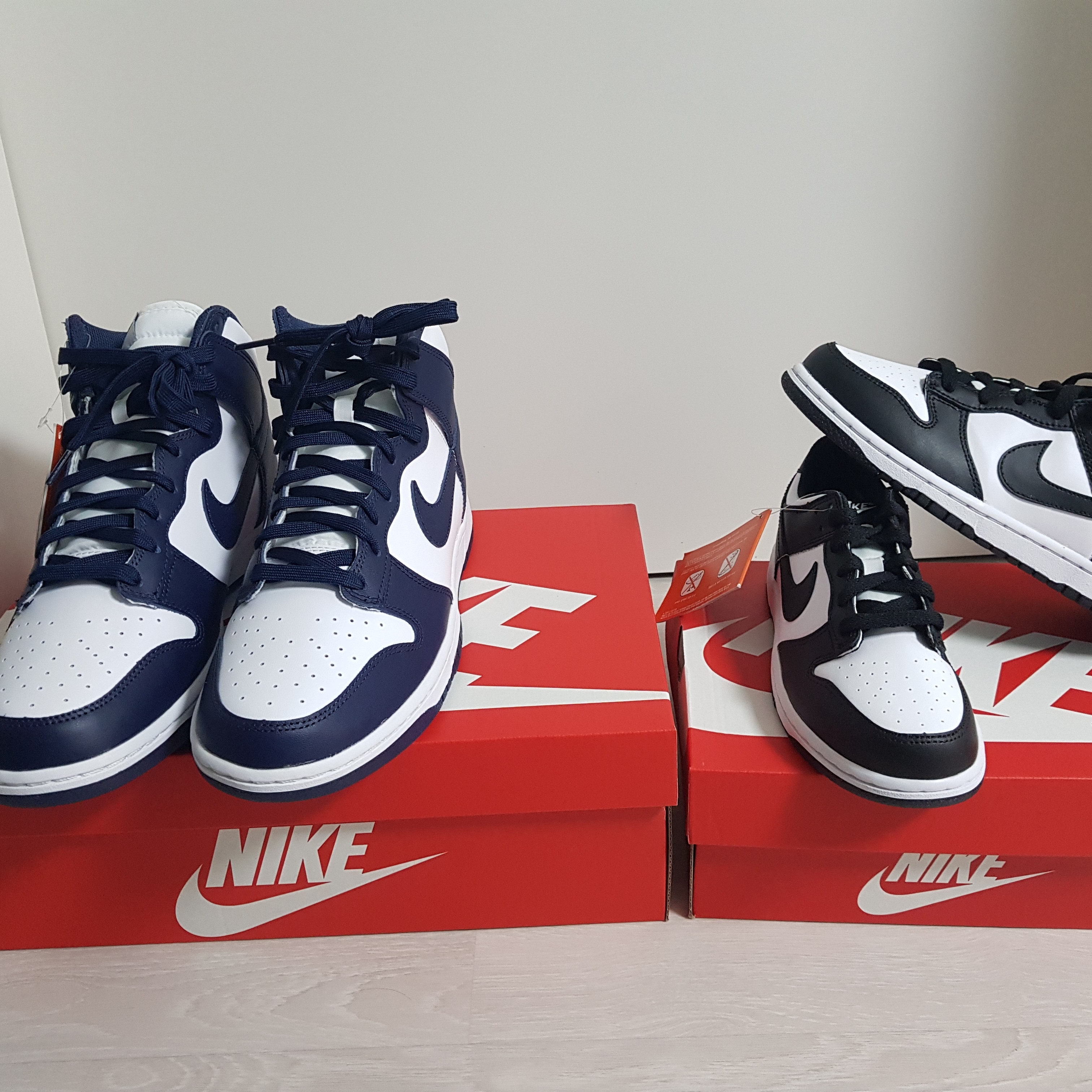 Nike Dunk High Retro Championship Navy, (PS) Nike Dunk Low Black 착용 스타일 - 1