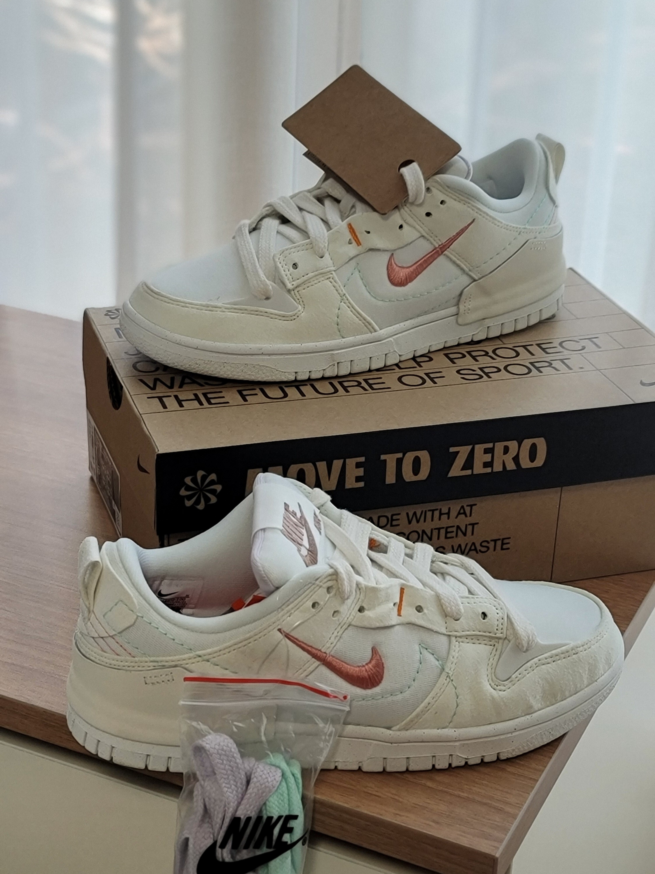 (W) Nike Dunk Low Disrupt 2 Pale Ivory Sail, (W) Nike Dunk Low Disrupt 2 Phantom University Blue 착용 스타일 - 1