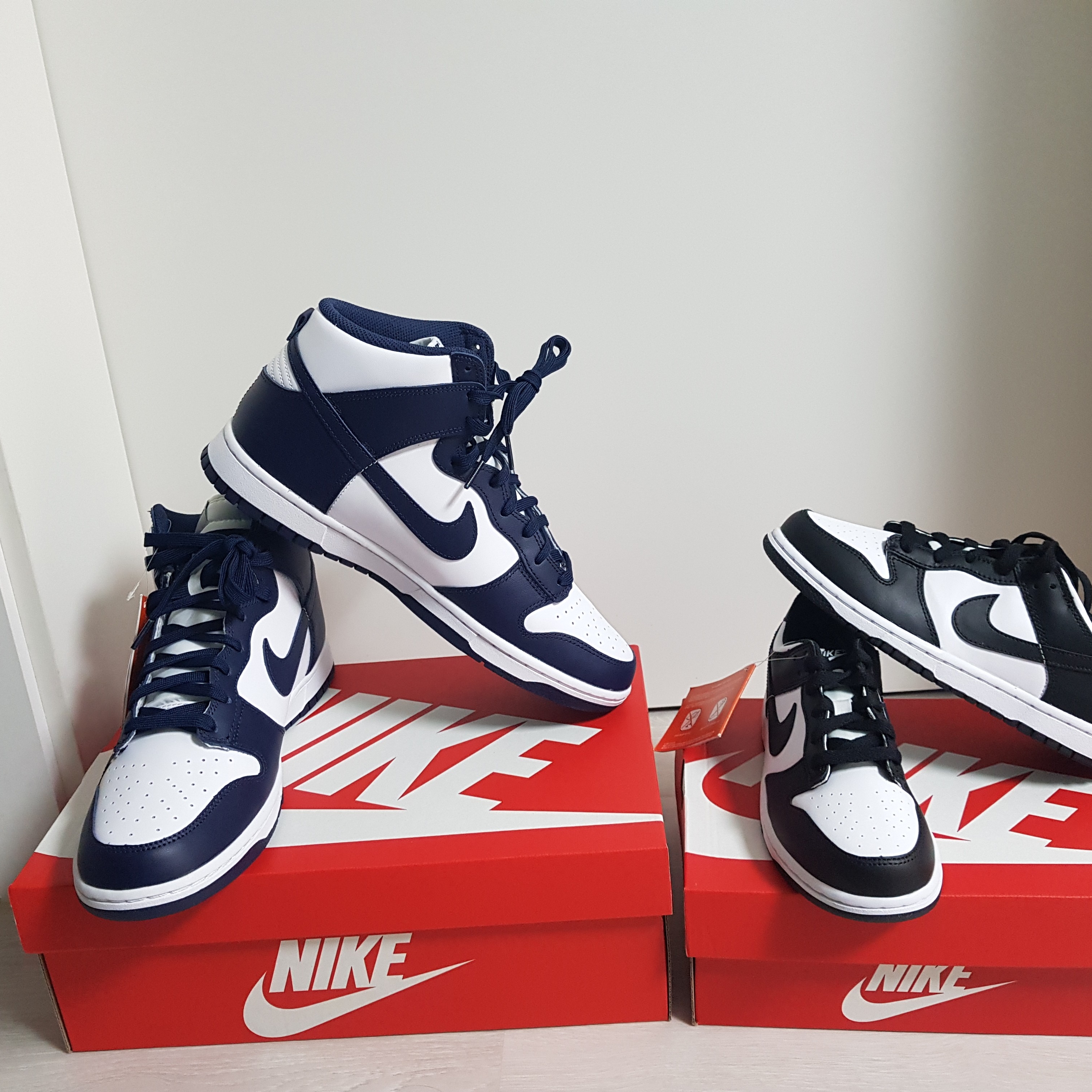 Nike Dunk High Retro Championship Navy, (PS) Nike Dunk Low Black 착용 스타일 - 2