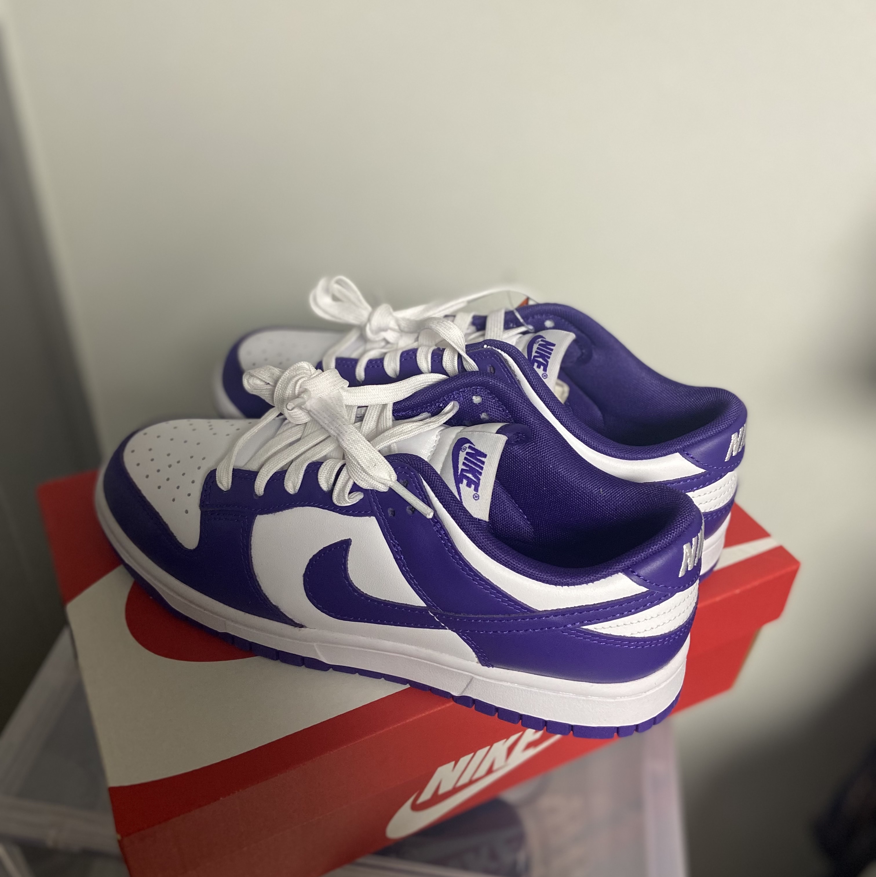 Nike Dunk Low Retro Championship Court Purple 착용 스타일