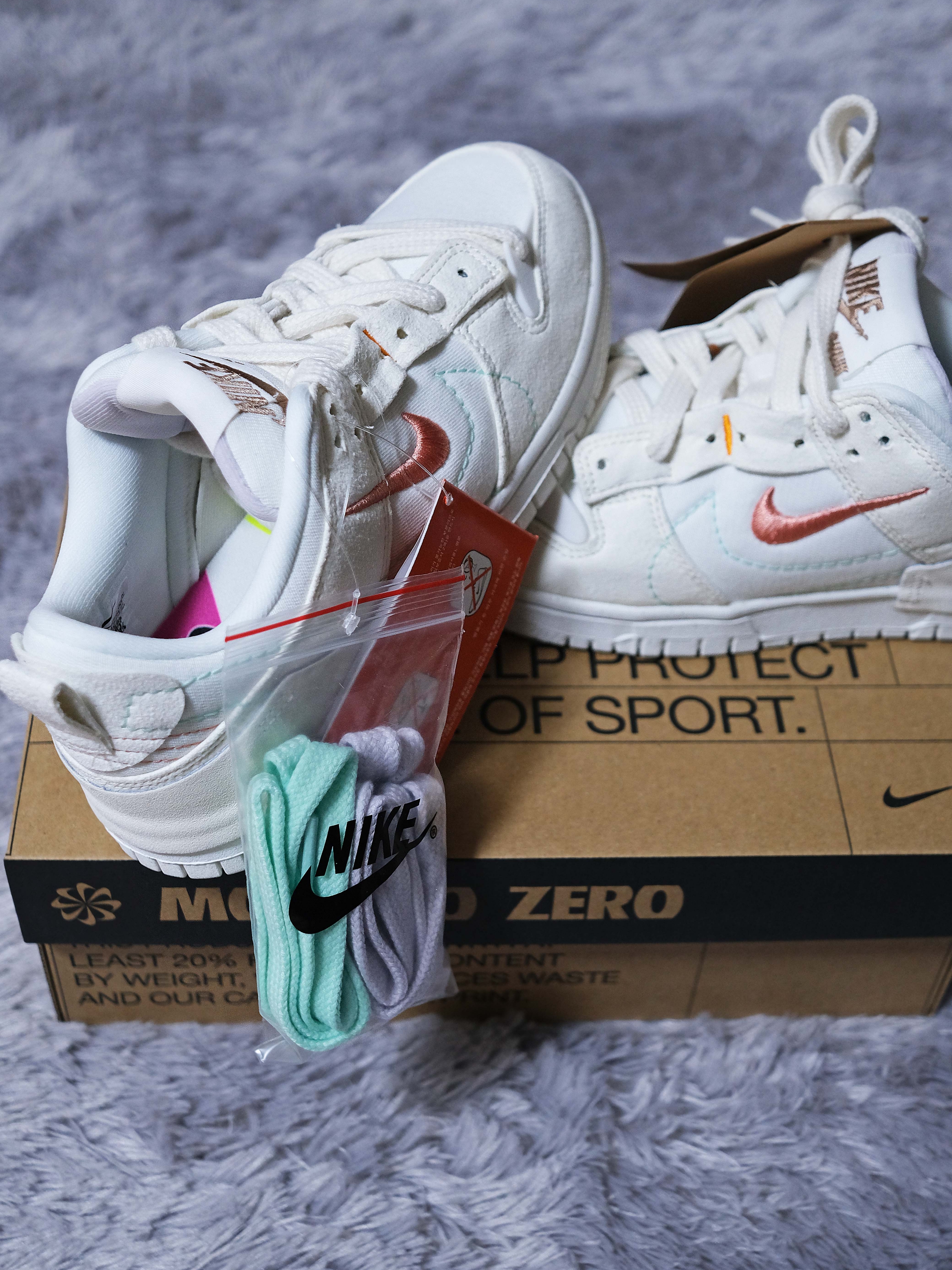 (W) Nike Dunk Low Disrupt 2 Pale Ivory Sail, (W) Nike Dunk Low Disrupt 2 Phantom University Blue 착용 스타일 - 3