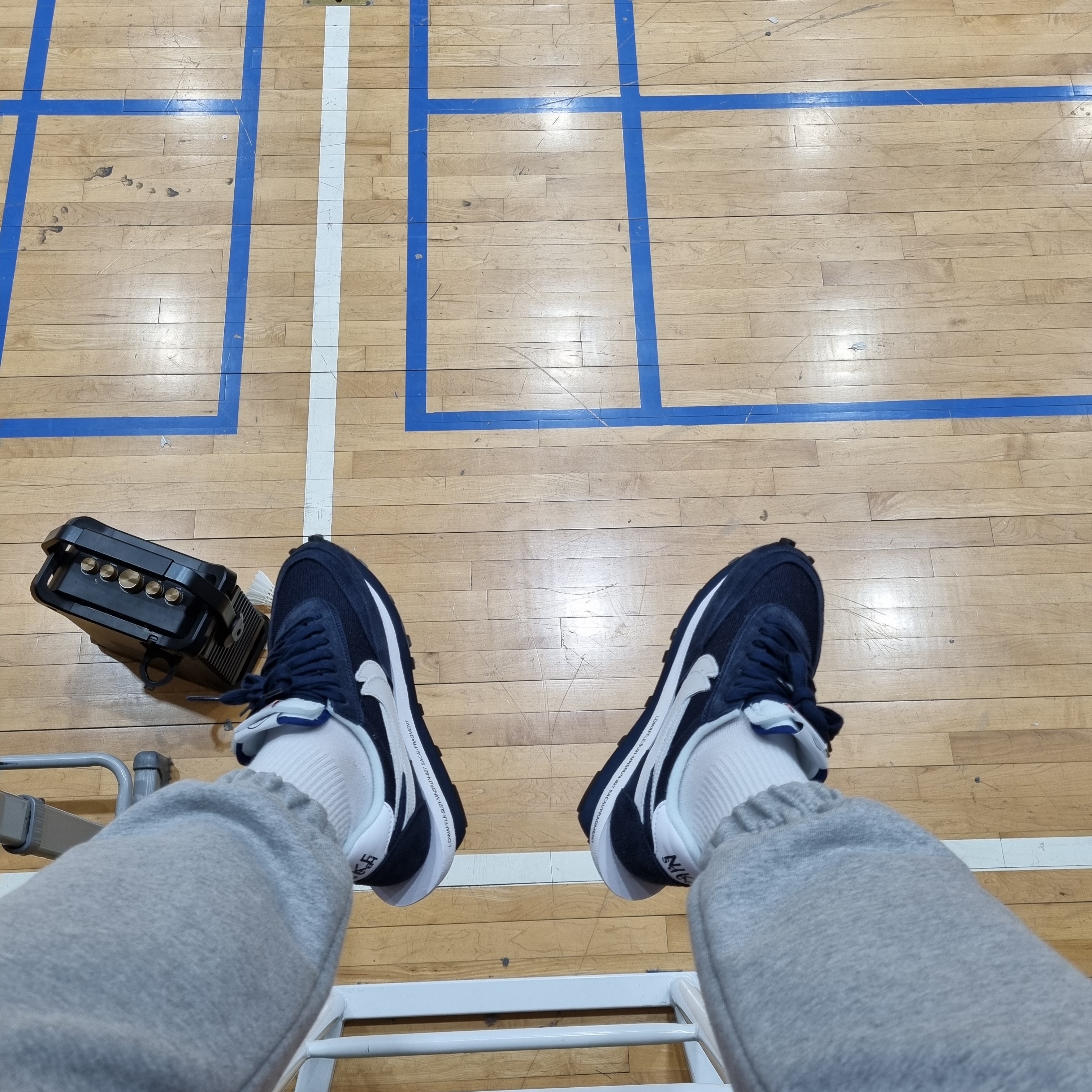 Nike x Sacai x Fragment LDWaffle Blackened Blue 착용 스타일
