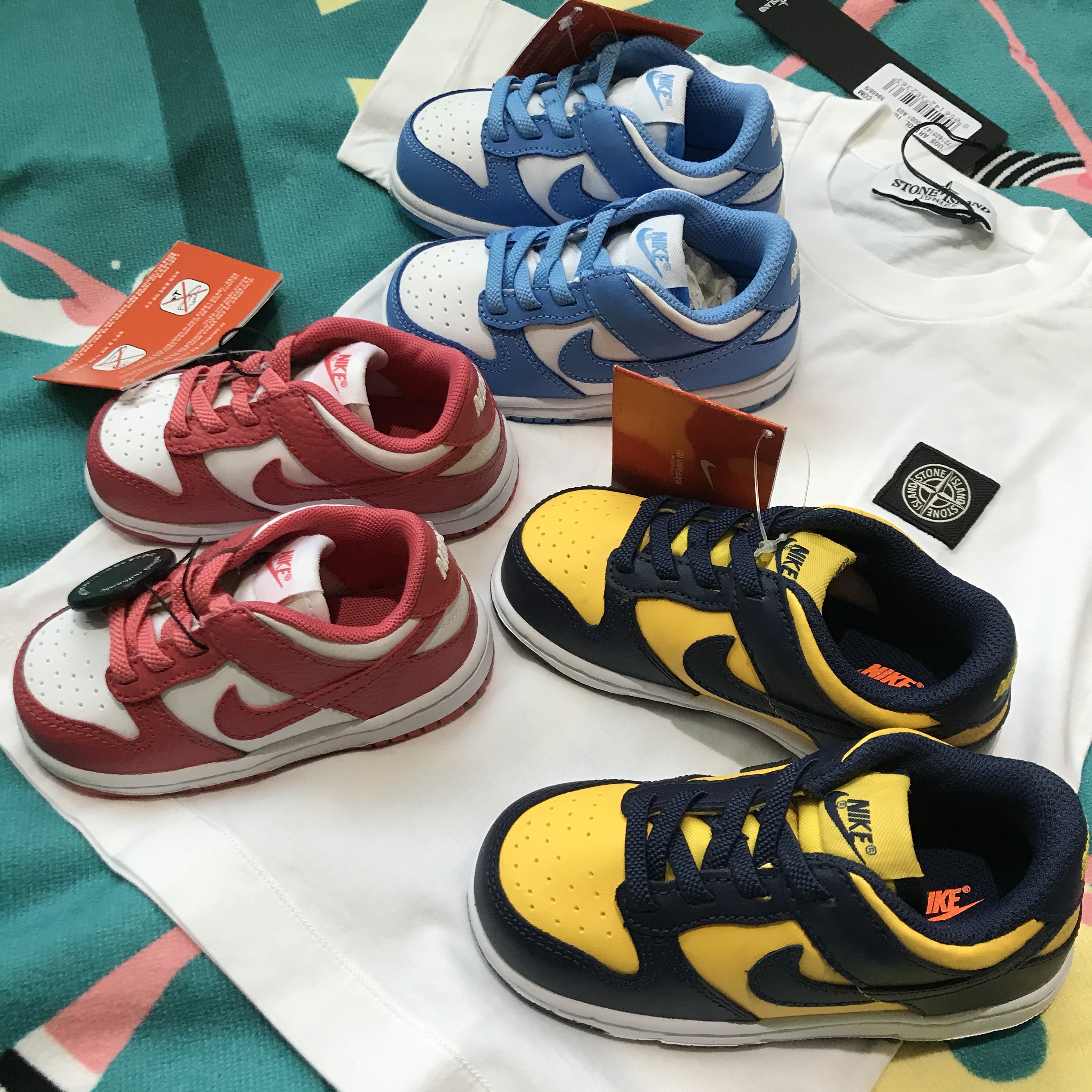 (TD) Nike Dunk Low Archeo Pink, (TD) Nike Dunk Low Varsity Maize 착용 스타일