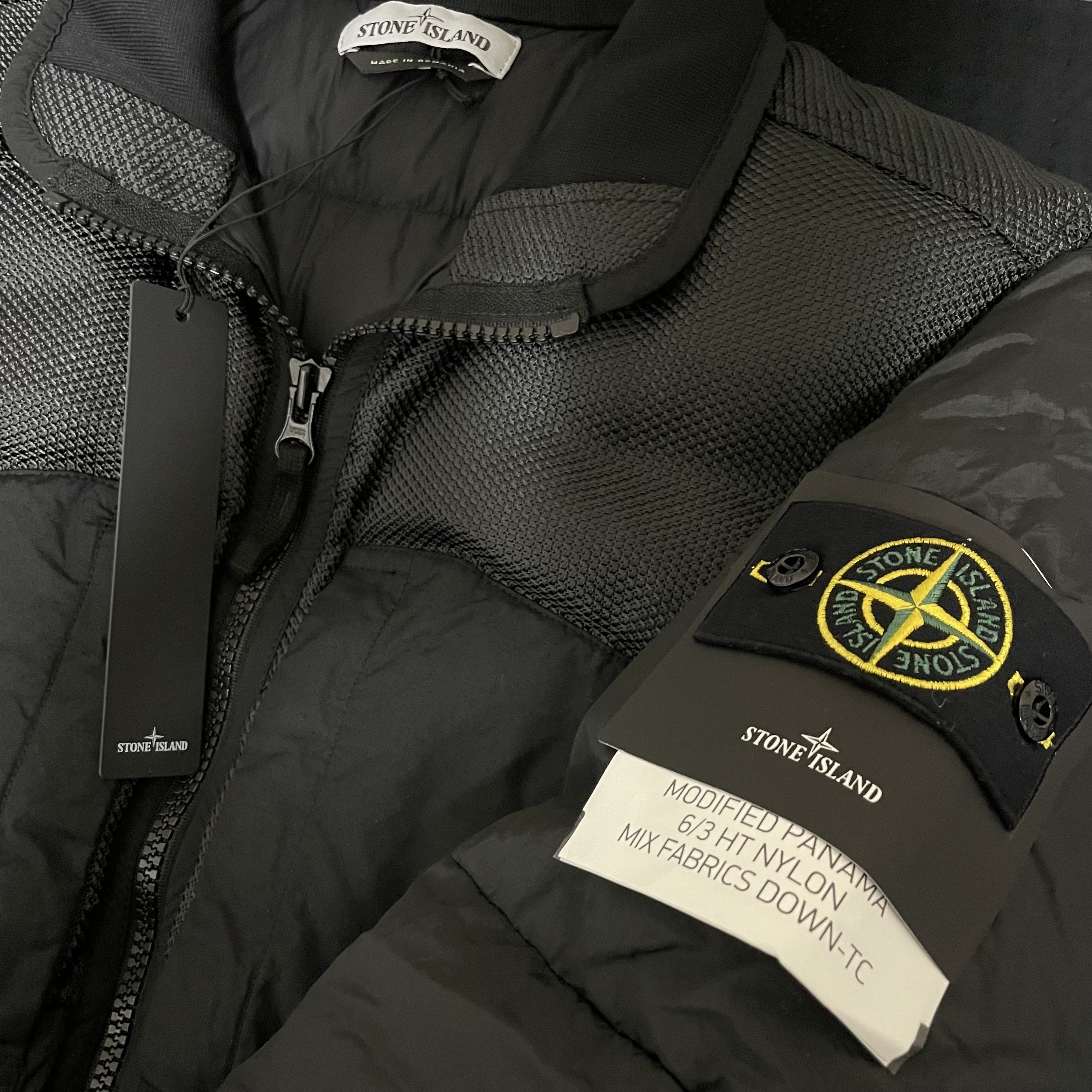 Stone Island 42840 Modified Panama Nylon Mix Fabric Down-TC Jacket Black - 21FW 착용 스타일