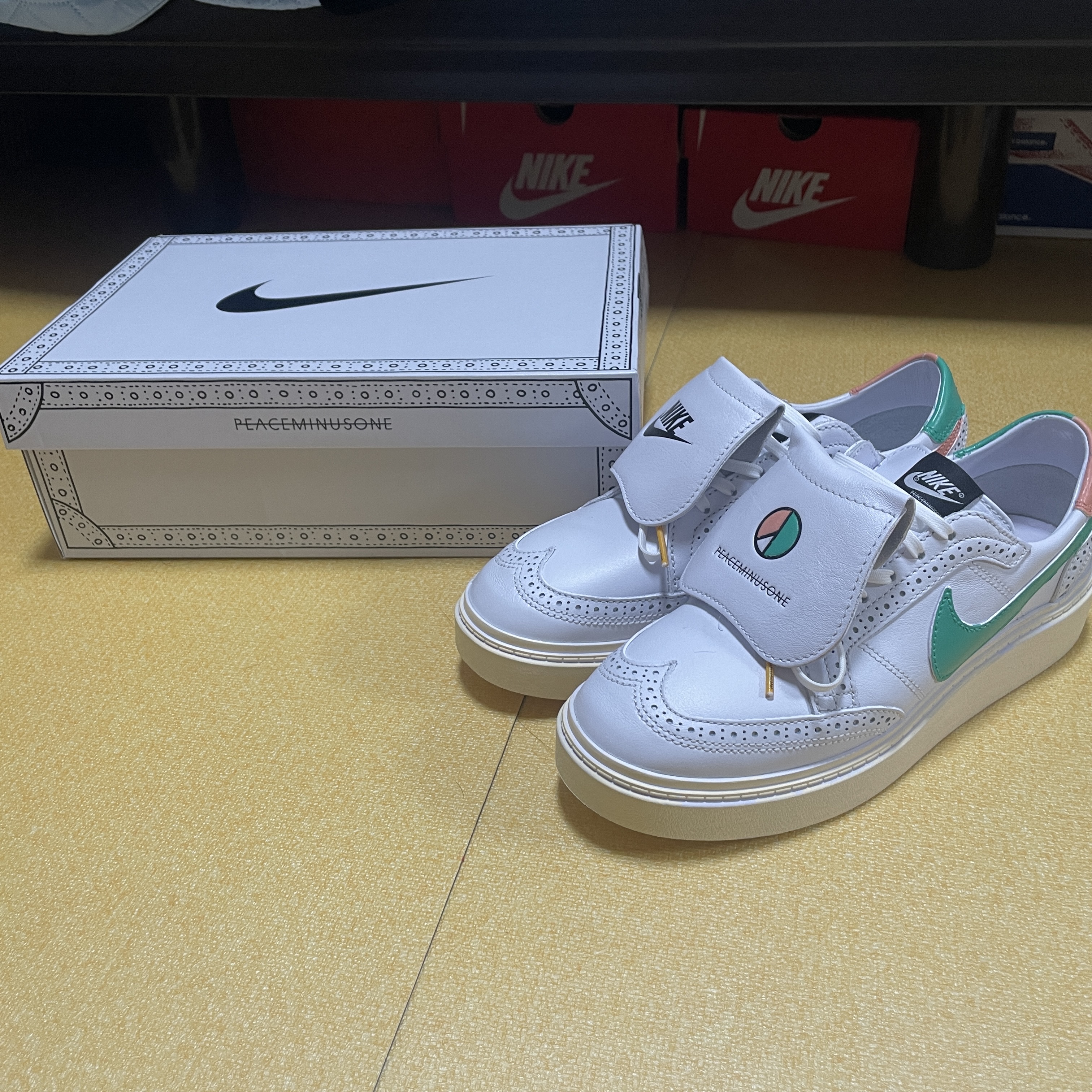 Nike x Peaceminusone Kwondo1 White 착용 스타일 - 1