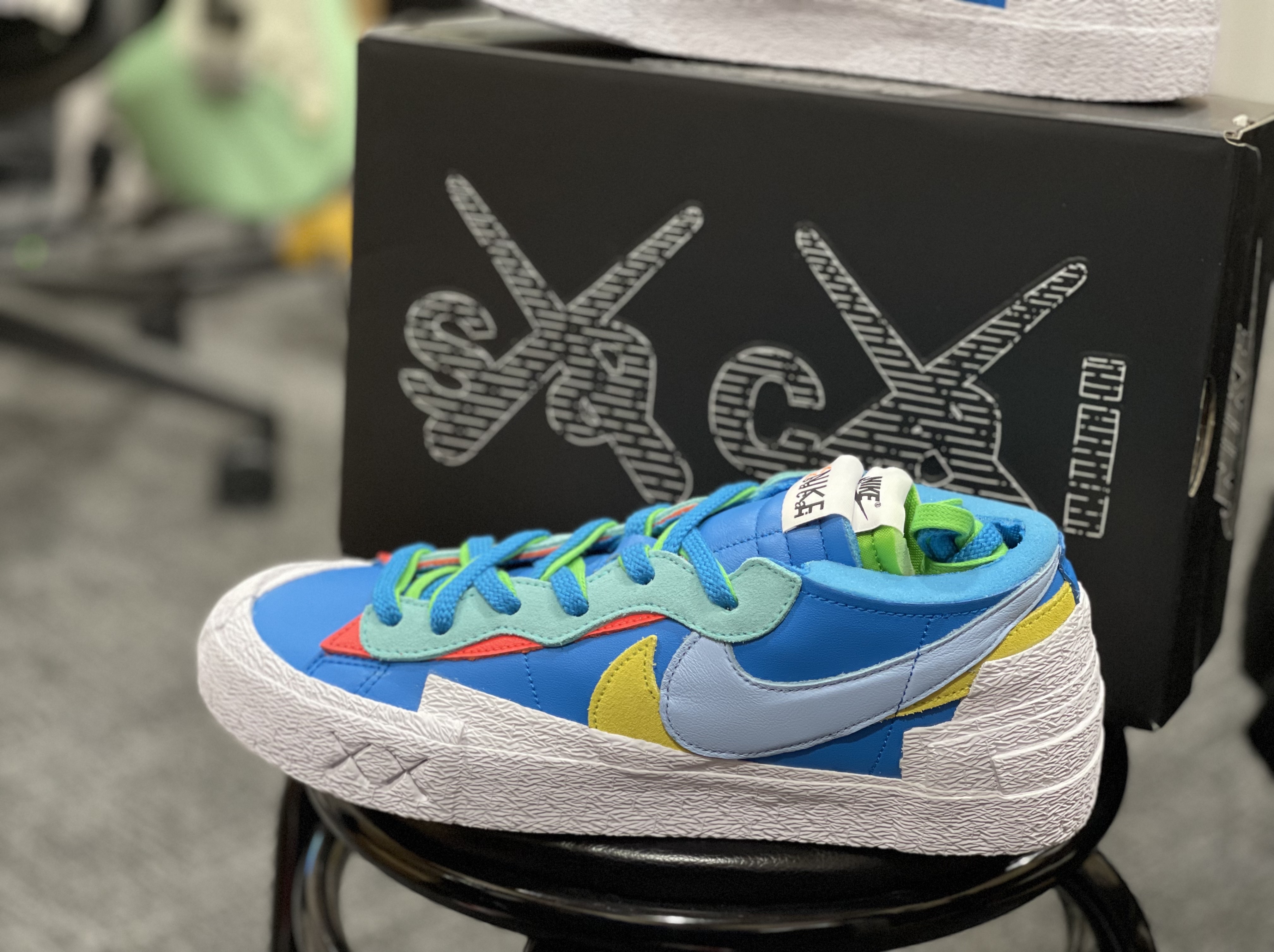 Nike x Sacai x Kaws Blazer Low Neptune Blue 착용 스타일