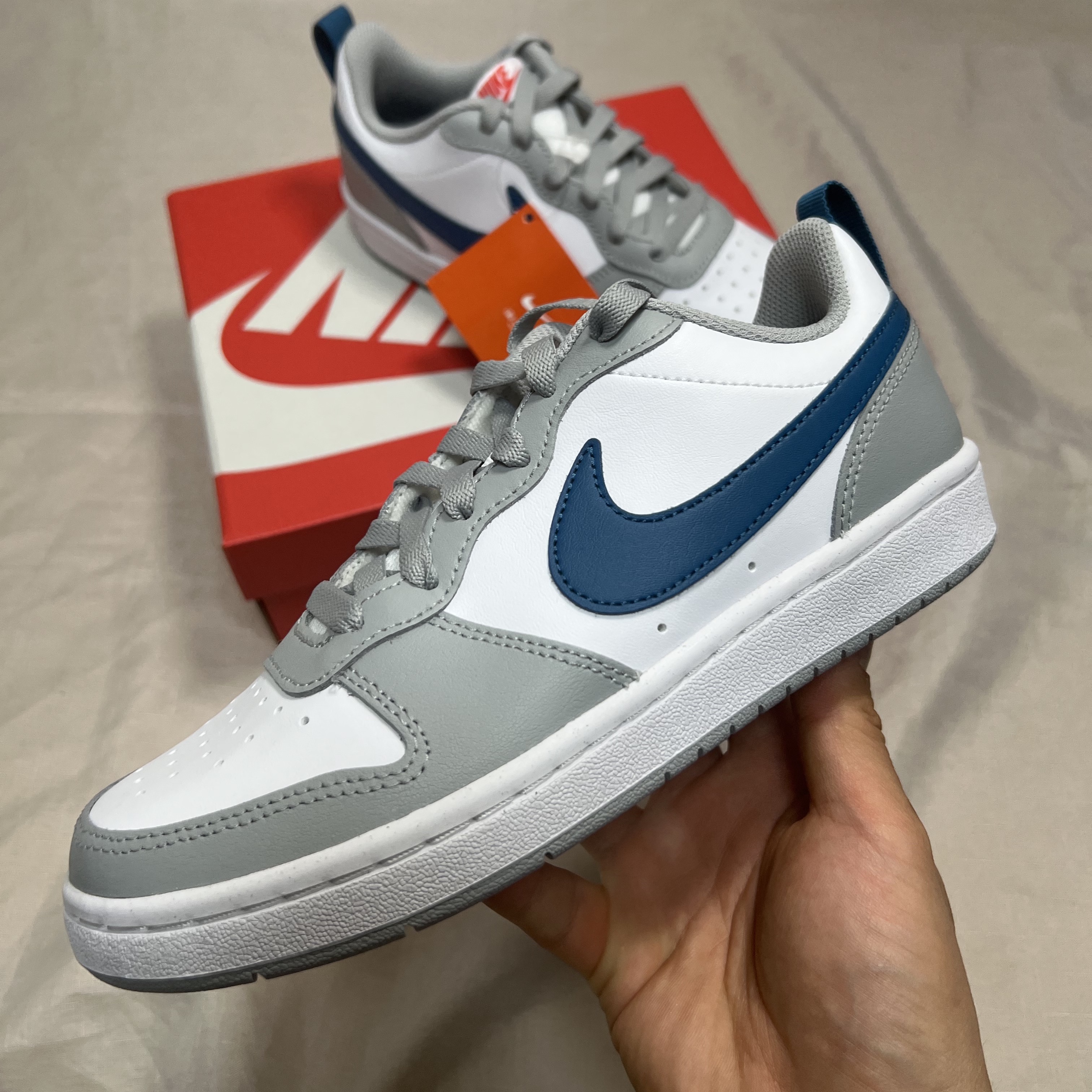 (GS) Nike Court Borough Low 2 Light Smoke Grey 착용 스타일