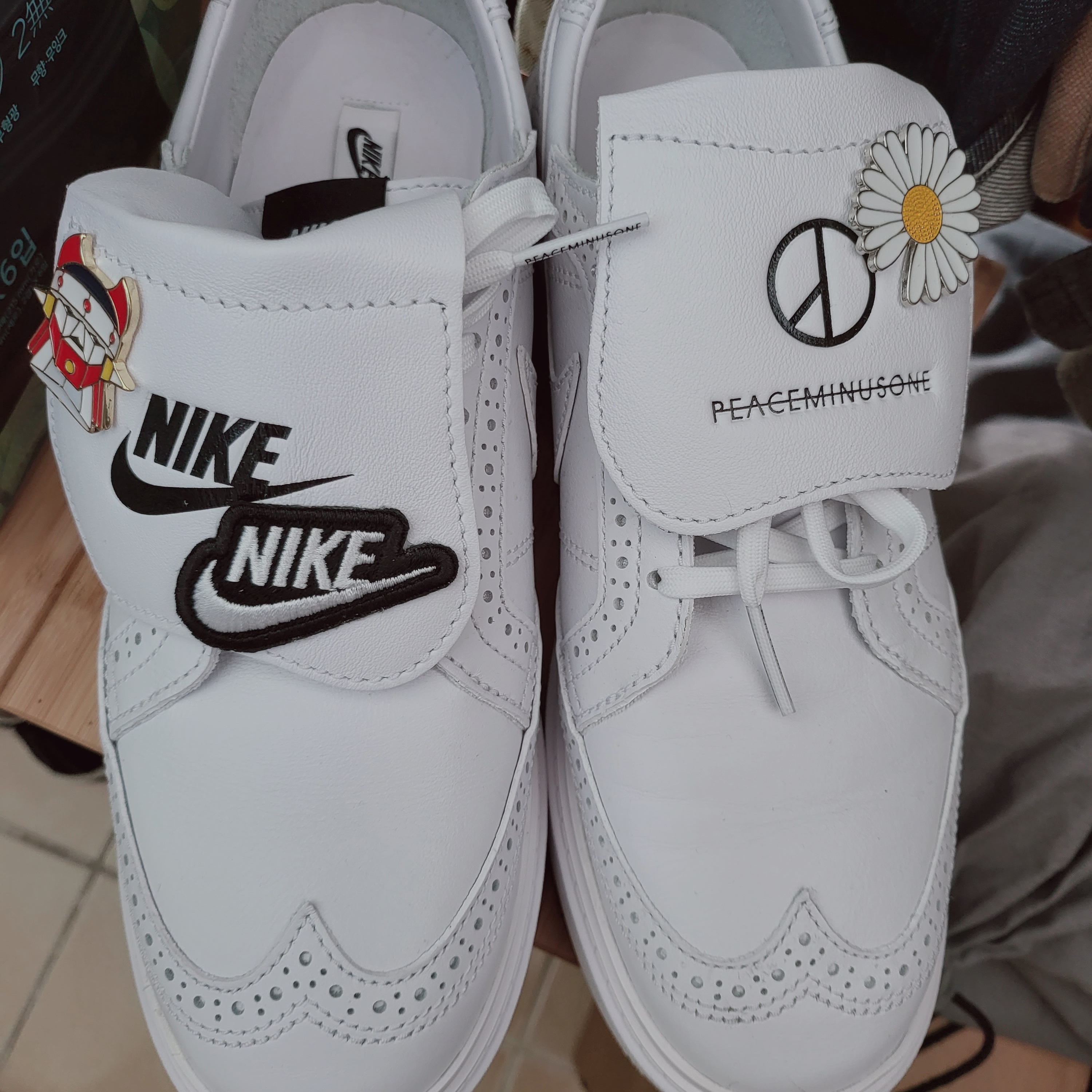 Nike x Peaceminusone Kwondo1 White 착용 스타일 - 1