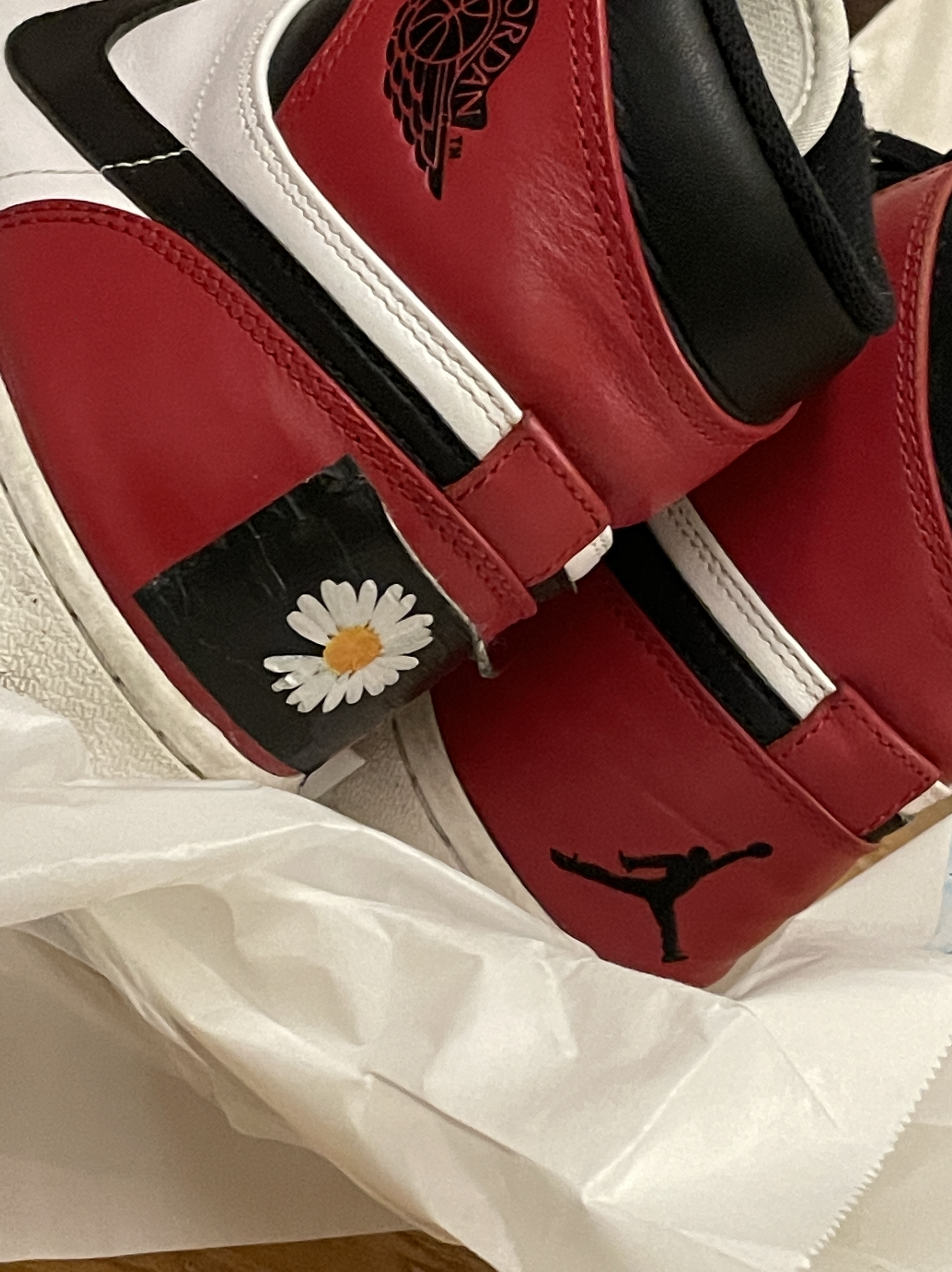 Jordan 1 Retro Chicago 2013, Peaceminusone Duct Tape #1 Black (Set of 2) 착용 스타일 - 4