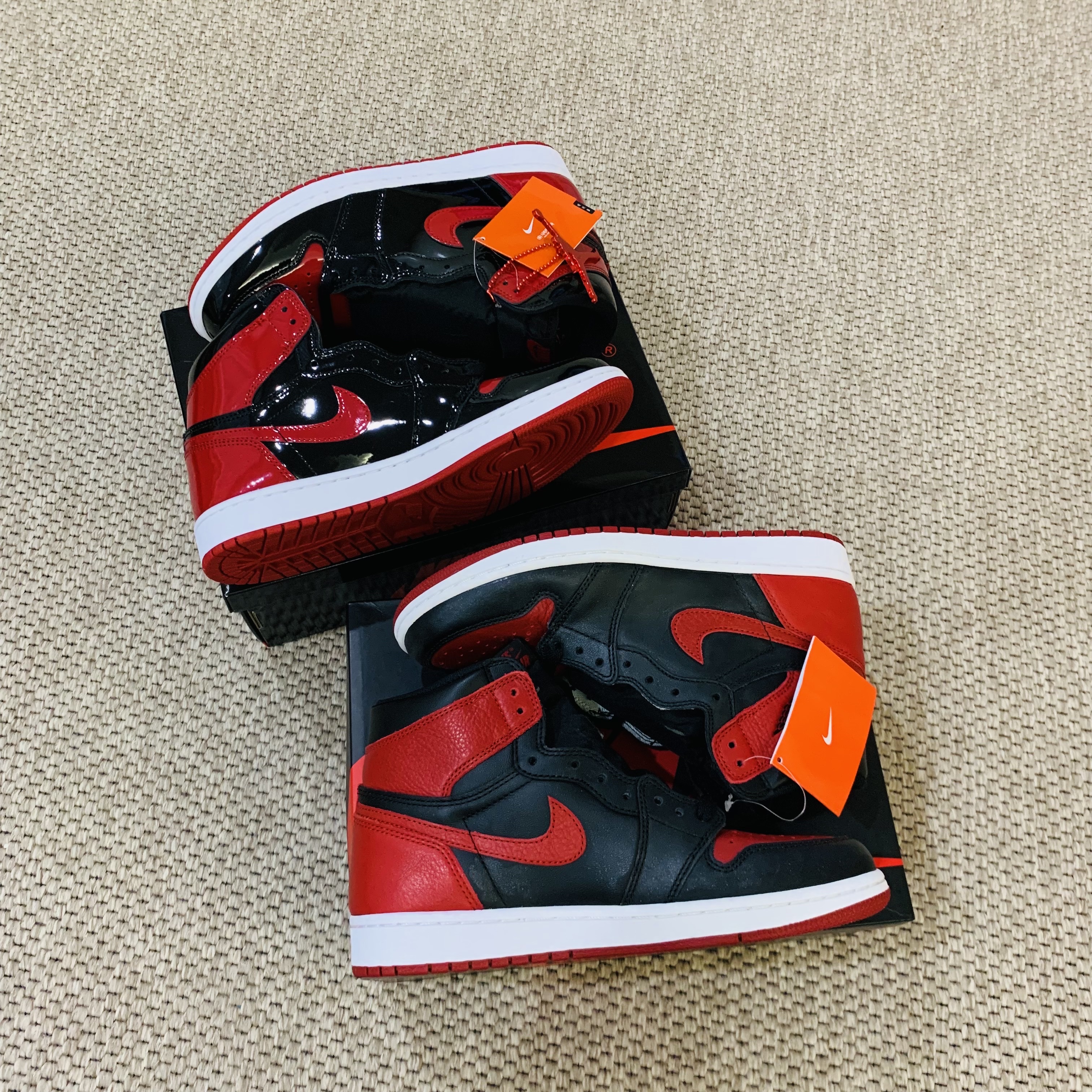 Jordan 1 Retro High OG Patent Bred, Jordan 1 Retro High OG Bred Banned 2016 착용 스타일 - 2