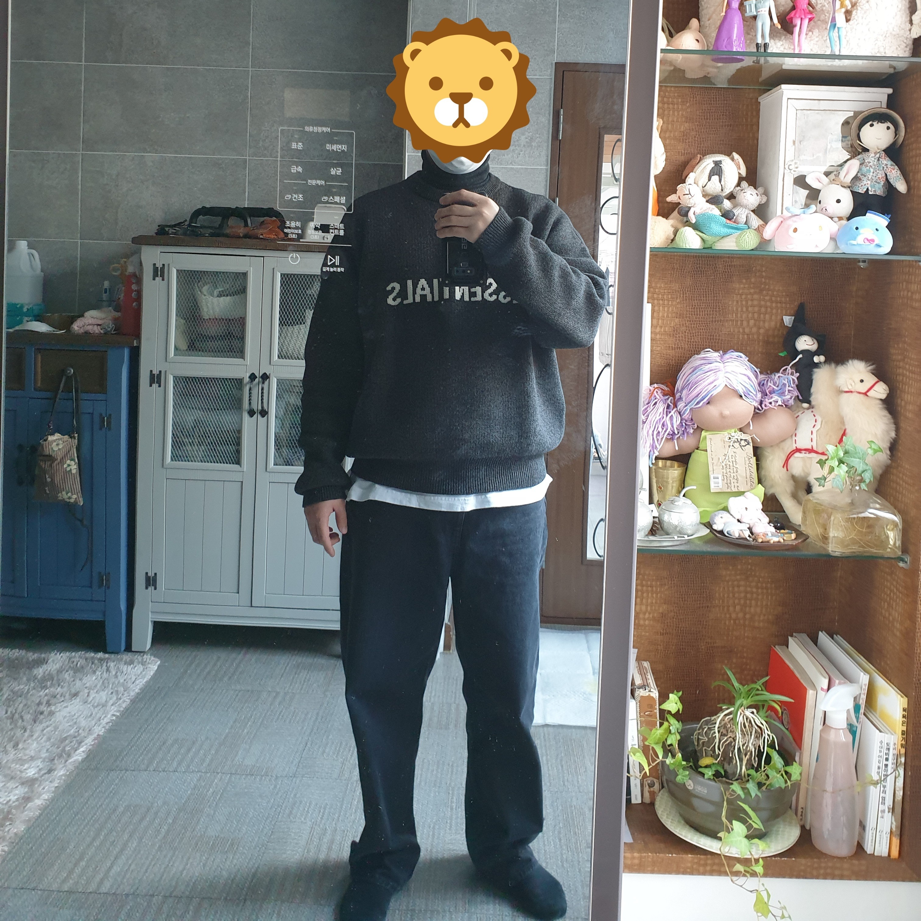 Essentials Knit Sweater Black Melange - 20SS 착용 스타일 - 3