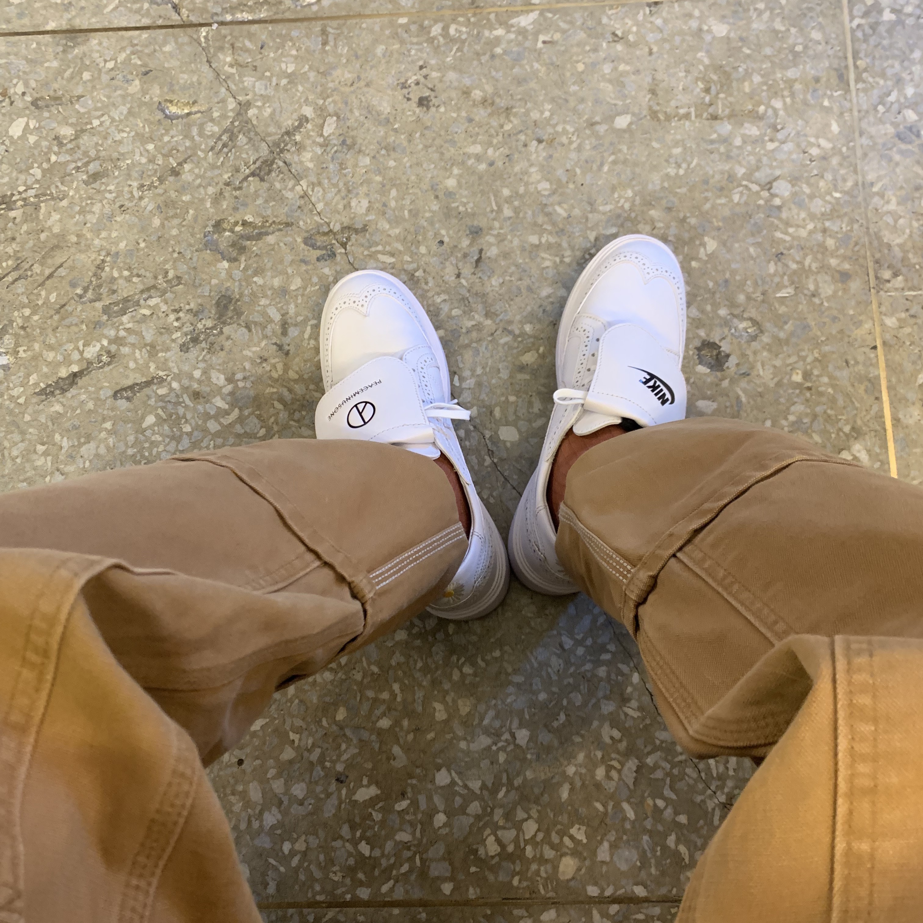 Nike x Peaceminusone Kwondo1 White 착용 스타일 - 2
