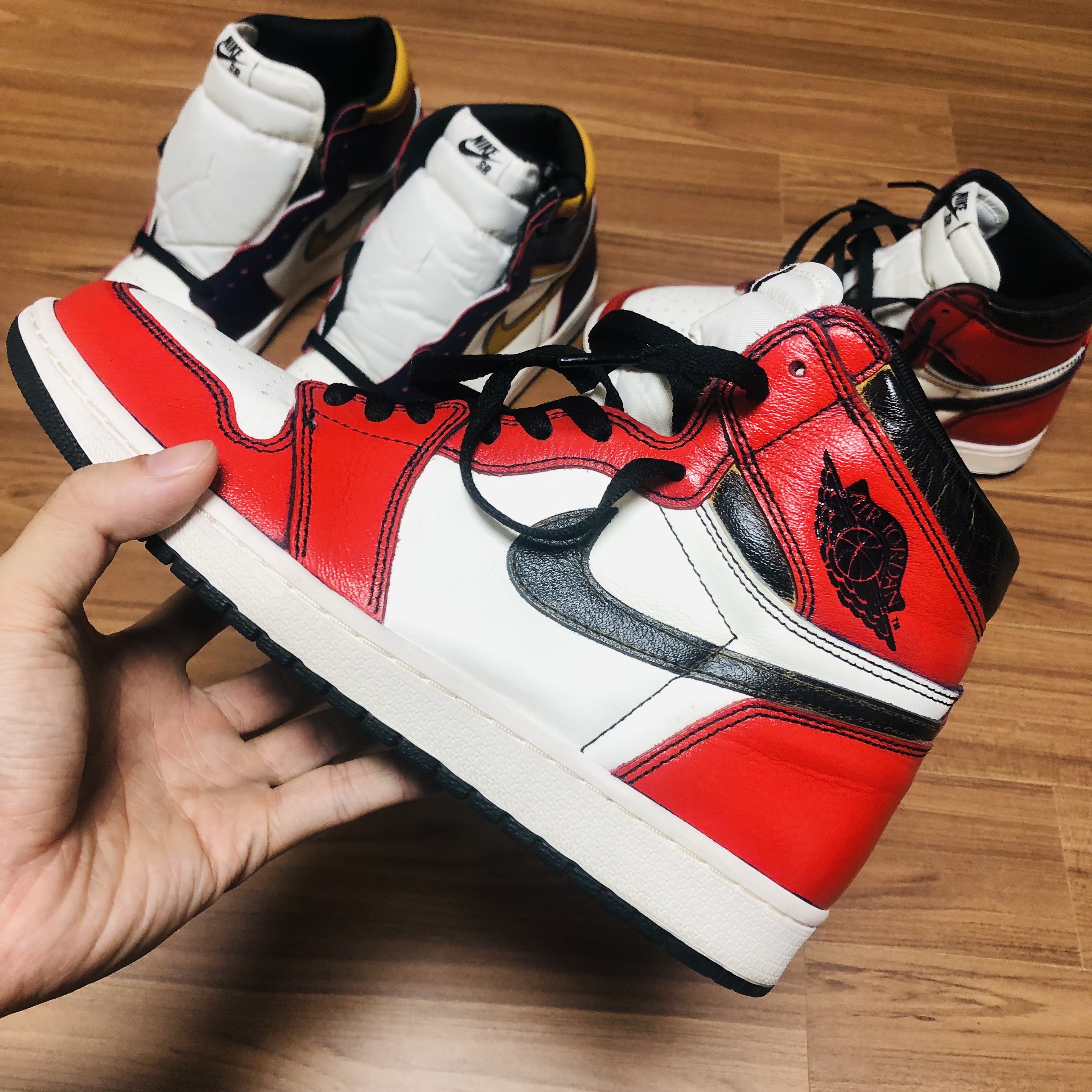 Jordan 1 Retro High OG Defiant SB LA to Chicago 착용 스타일 - 1