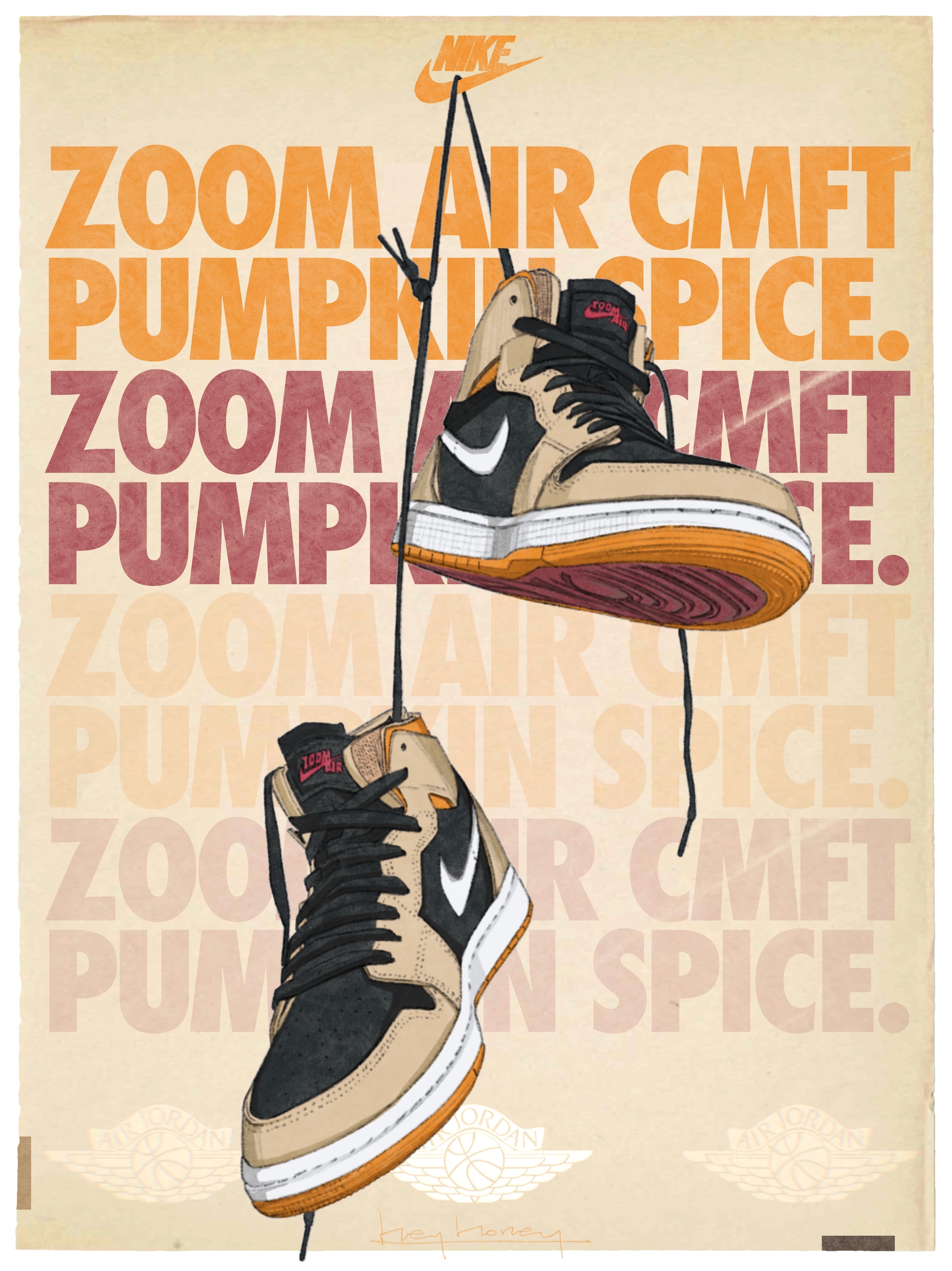 Jordan 1 Zoom Air CMFT Pumpkin Spice 착용 스타일 - 1