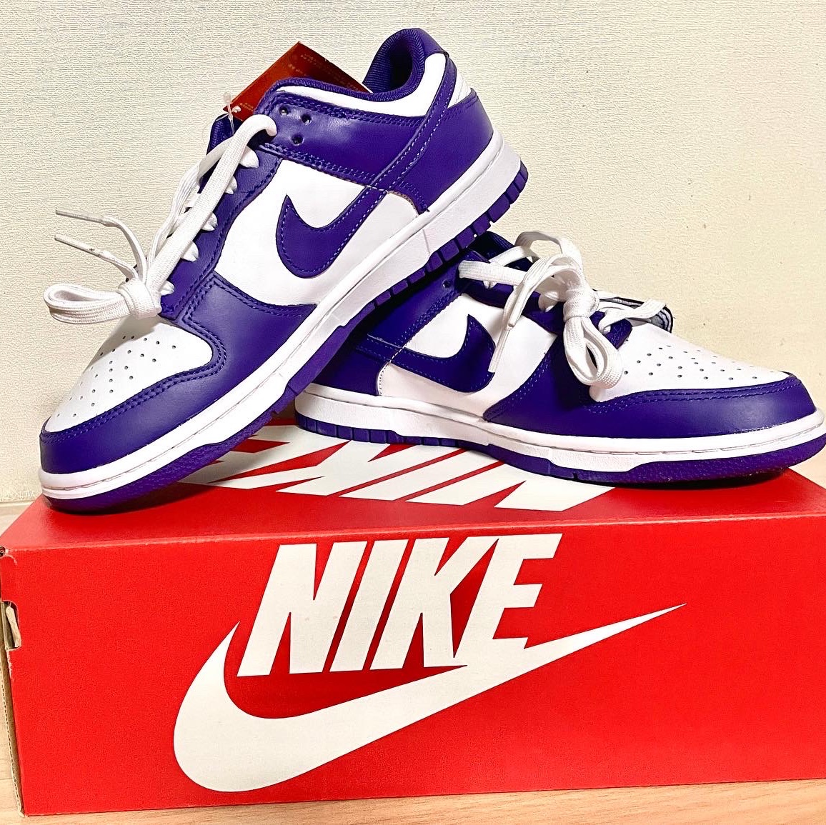 Nike Dunk Low Retro Championship Court Purple 착용 스타일 - 4