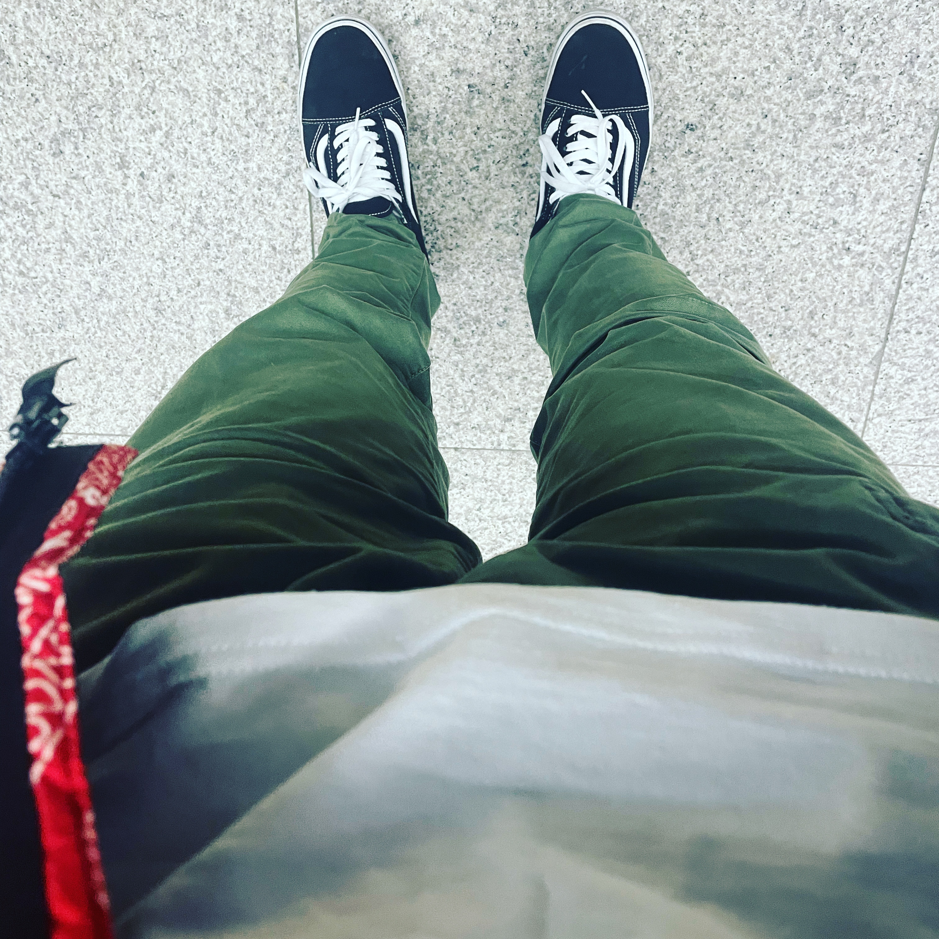 Stone Island 313L1 Old Dye Treatment Cargo Pants Sage Green - 21FW, The North Face Nuptse Down Jacket Red 착용 스타일
