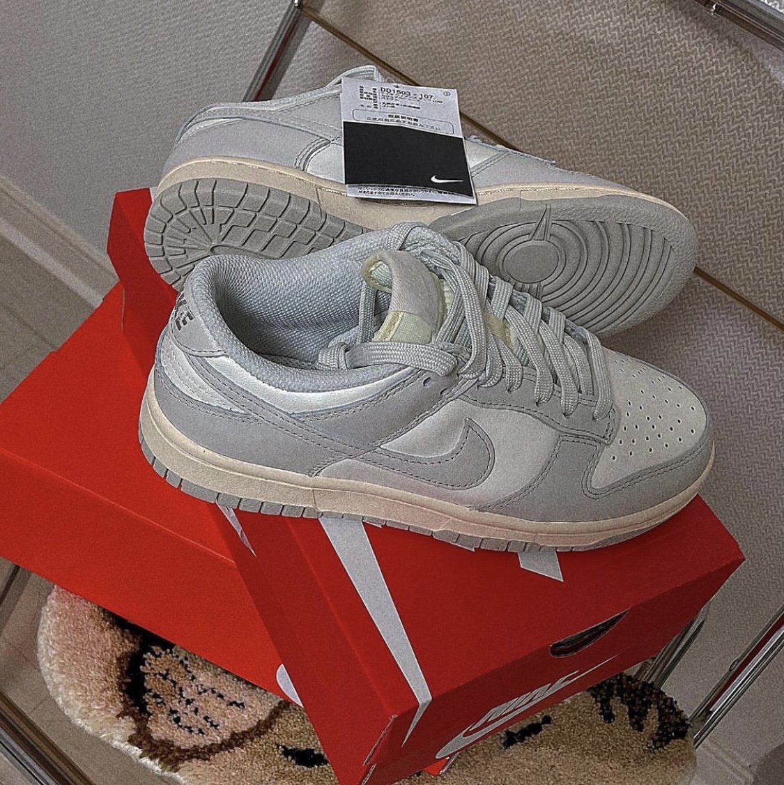 (W) Nike Dunk Low Light Bone 착용 스타일 - 2