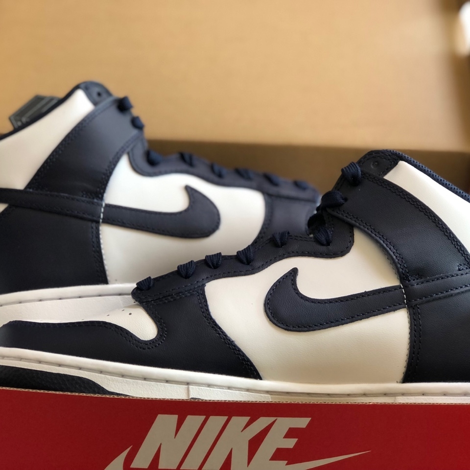 Nike Dunk High Retro Championship Navy 착용 스타일 - 1