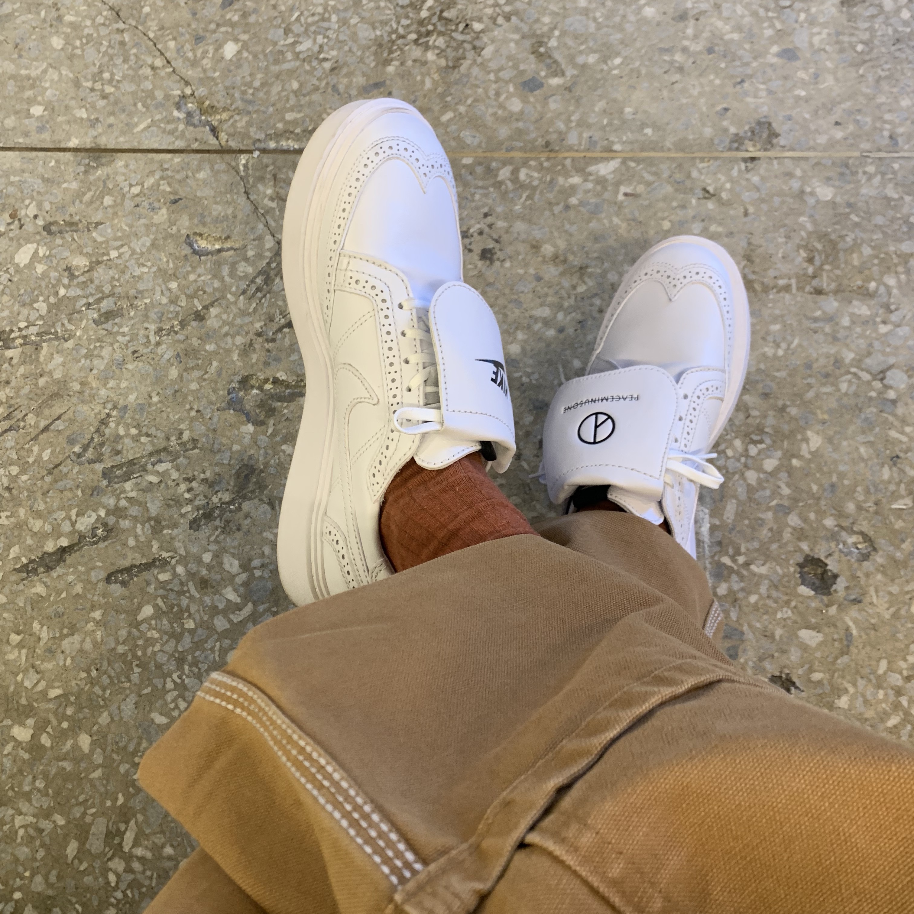 Nike x Peaceminusone Kwondo1 White 착용 스타일 - 3