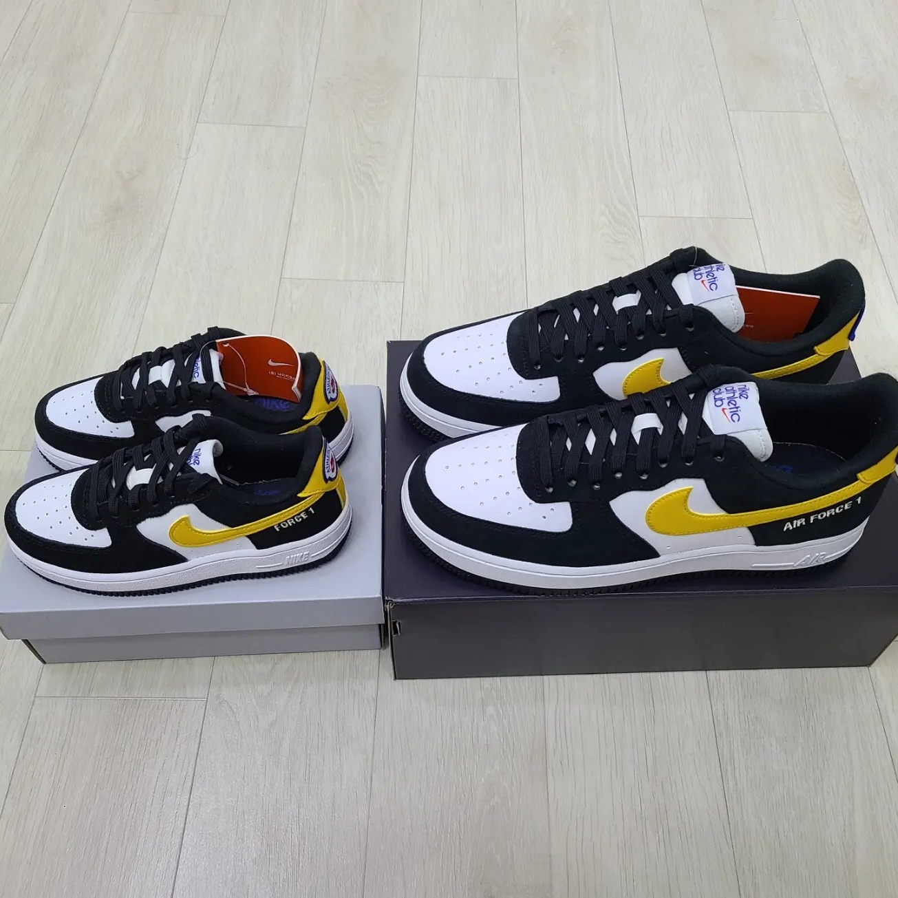 (PS) Nike Air Force 1 LV8 Athletic Club Black Dark Sulfur, Nike Air Force 1 '07 LV8 Athletic Club Black Dark Sulfur 착용 스타일 - 3