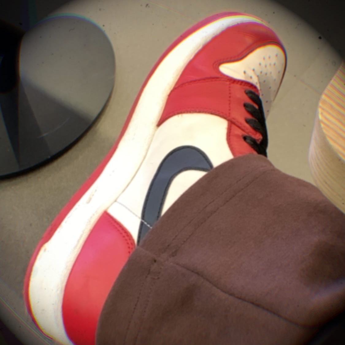Jordan 1.5 Retro Chicago 2015, Jordan 1 x Travis Scott x Fragment Retro Low OG SP Military Blue 착용 스타일 - 1