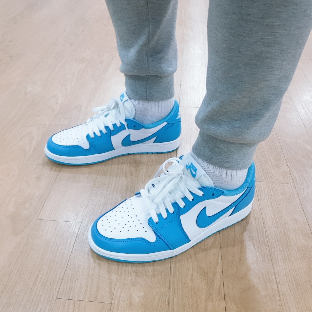 Nike NRG Solo Swoosh Fleece Hoodie Psychic Blue - US/EU, Jordan 1 Low SB UNC 착용 스타일 - 2