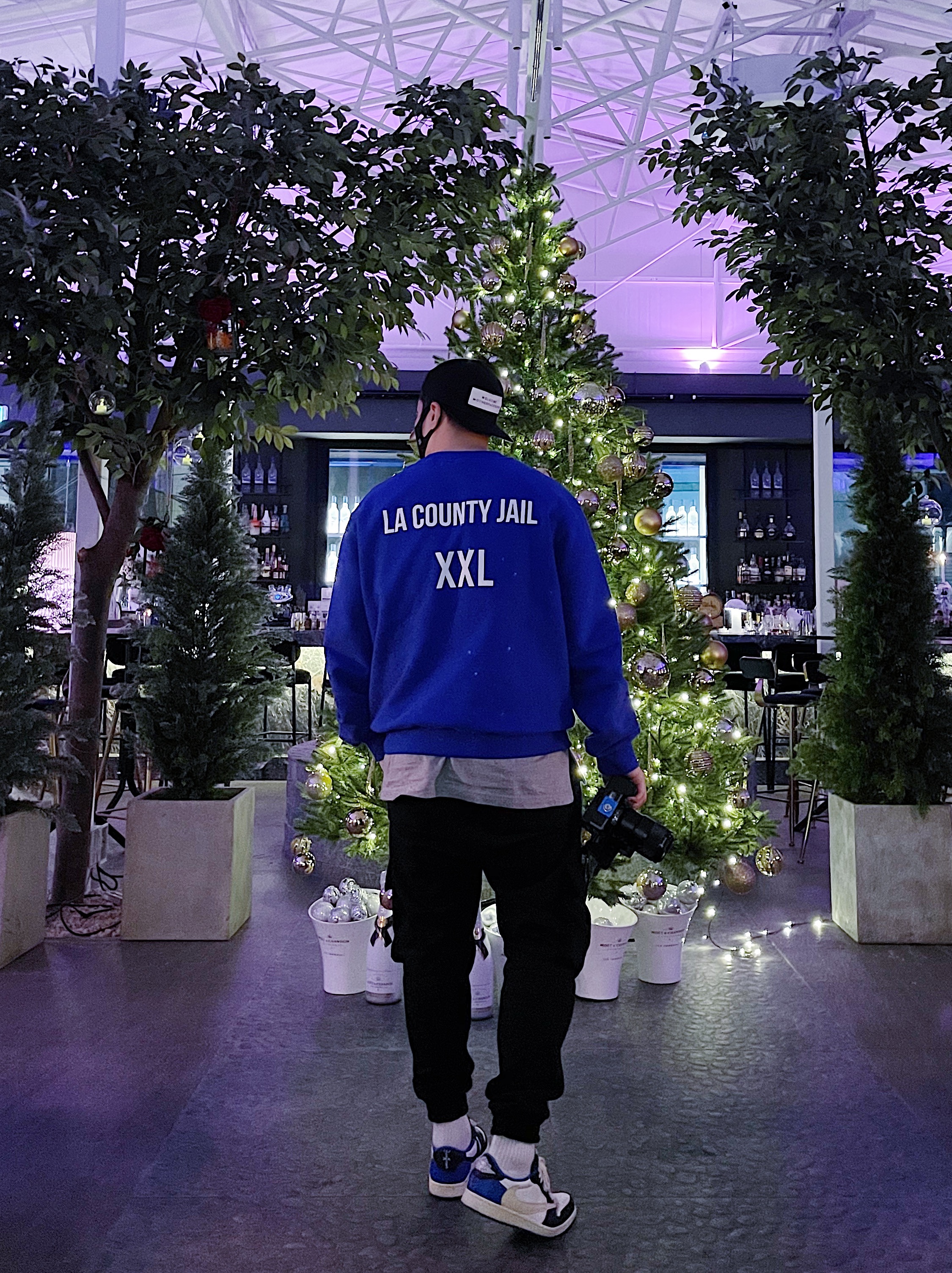 Jordan 1 x Travis Scott x Fragment Retro Low OG SP Military Blue 착용 스타일
