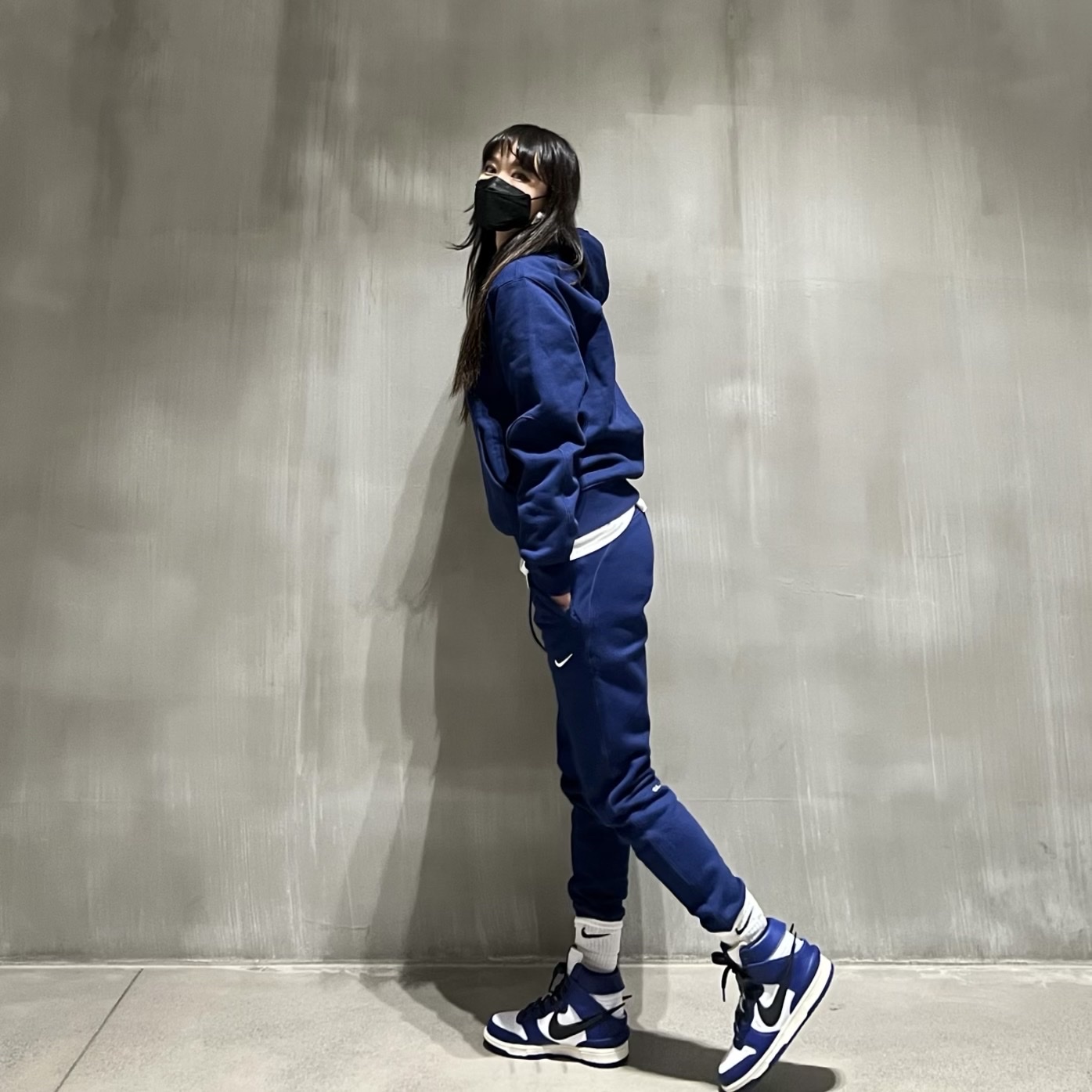 Nike x Drake Nocta Cardinal Stock Essential Hoodie Navy - Asia, Nike x Drake Nocta Cardinal Stock Essential Fleece Pants Navy - US/EU 착용 스타일 - 3