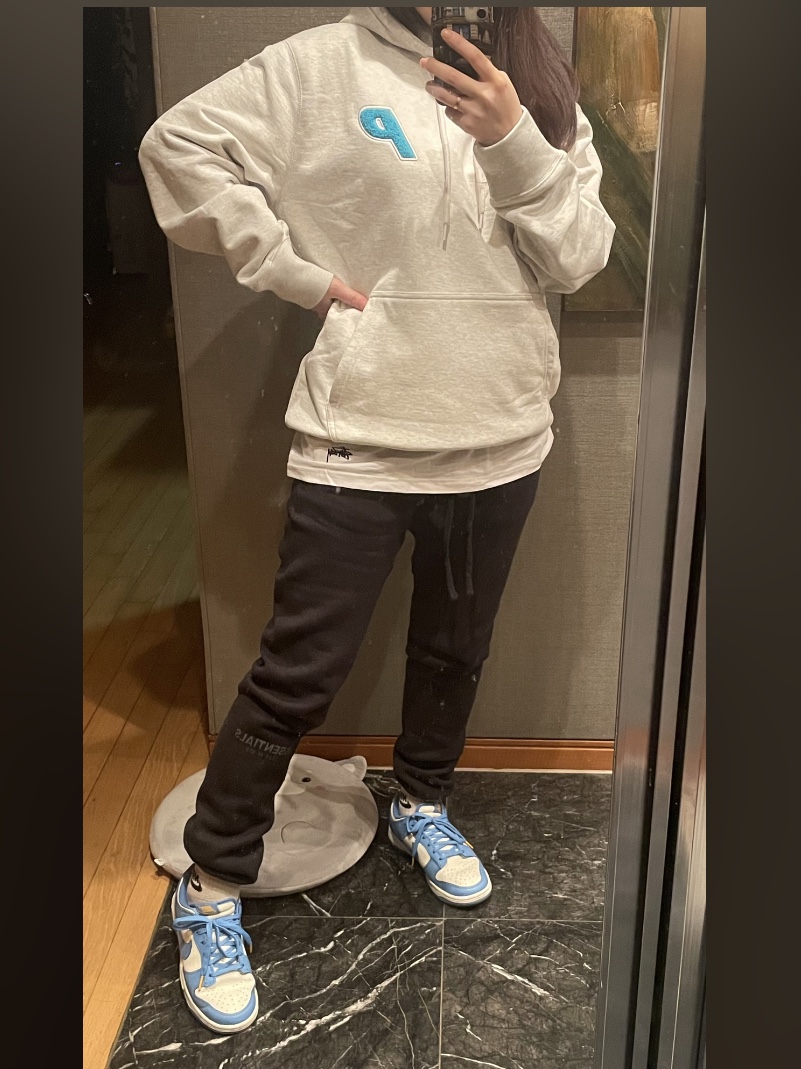 Palace Tri-Chenille Hood Light Grey Marl - 21FW, (W) Nike Dunk Low Coast 착용 스타일 - 1