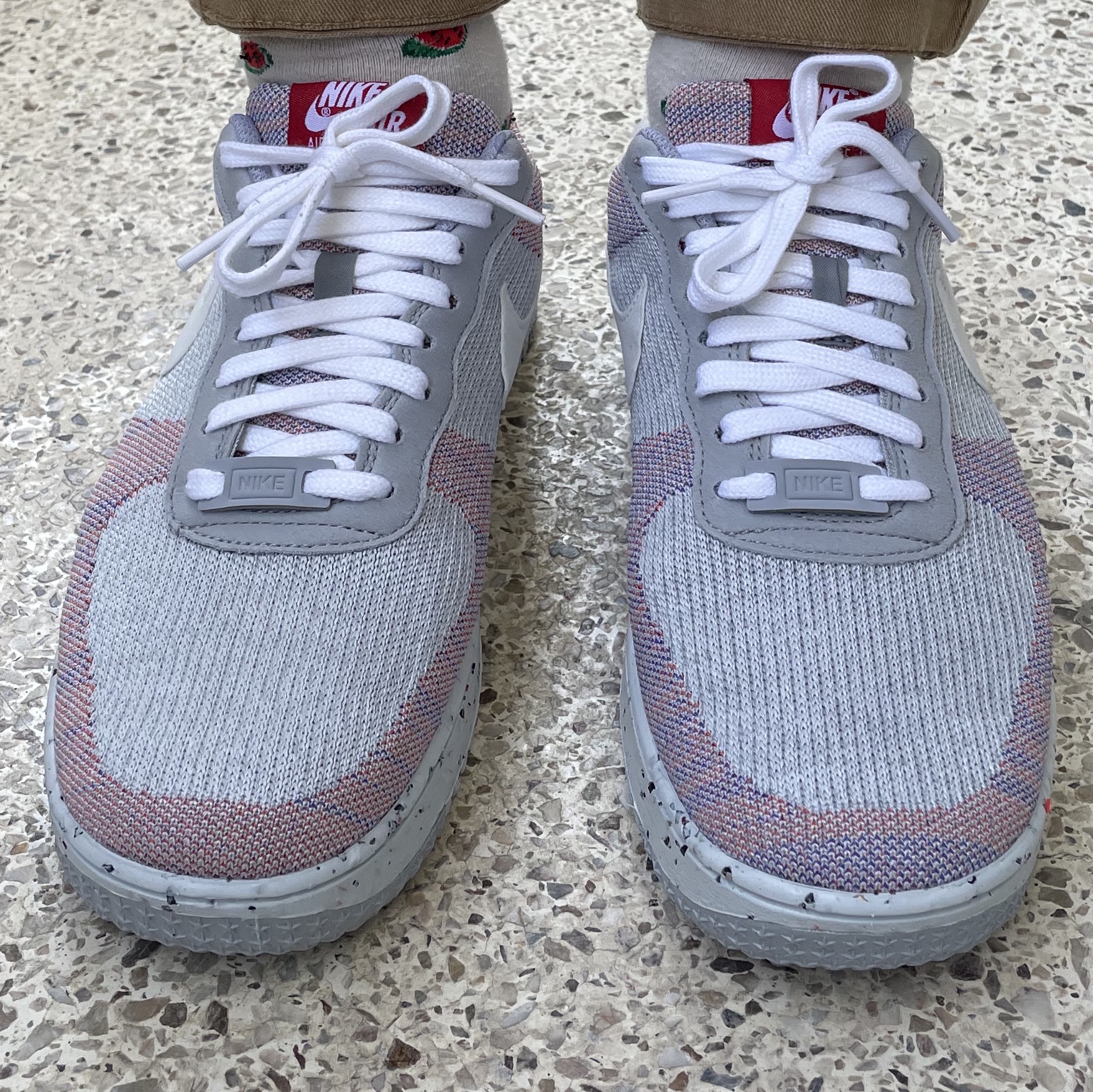 Nike Air Force 1 Low Crater Flyknit Wolf Grey 착용 스타일