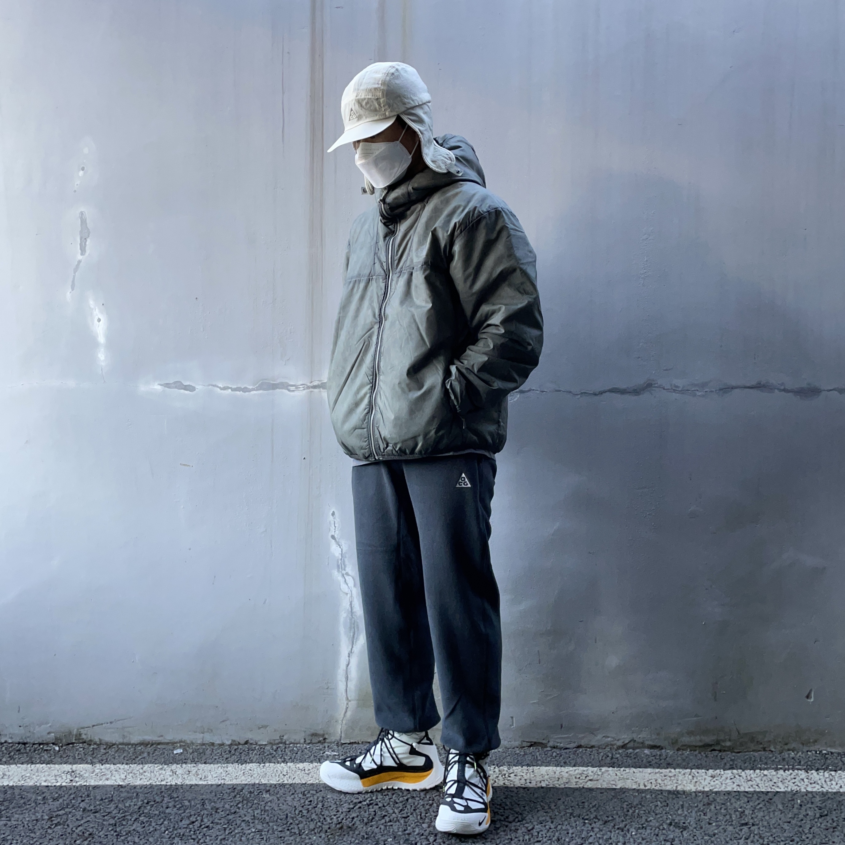 Nike NRG ACG Therma-Fit ADV Rope De Dope Light Army - Asia, Nike ACG Warm AW84 Cap Light Stone 착용 스타일