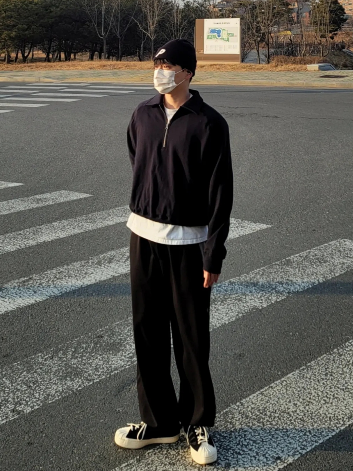 Y-3 Yohji Star Black, Palace P Beanie Black - 21FW 착용 스타일