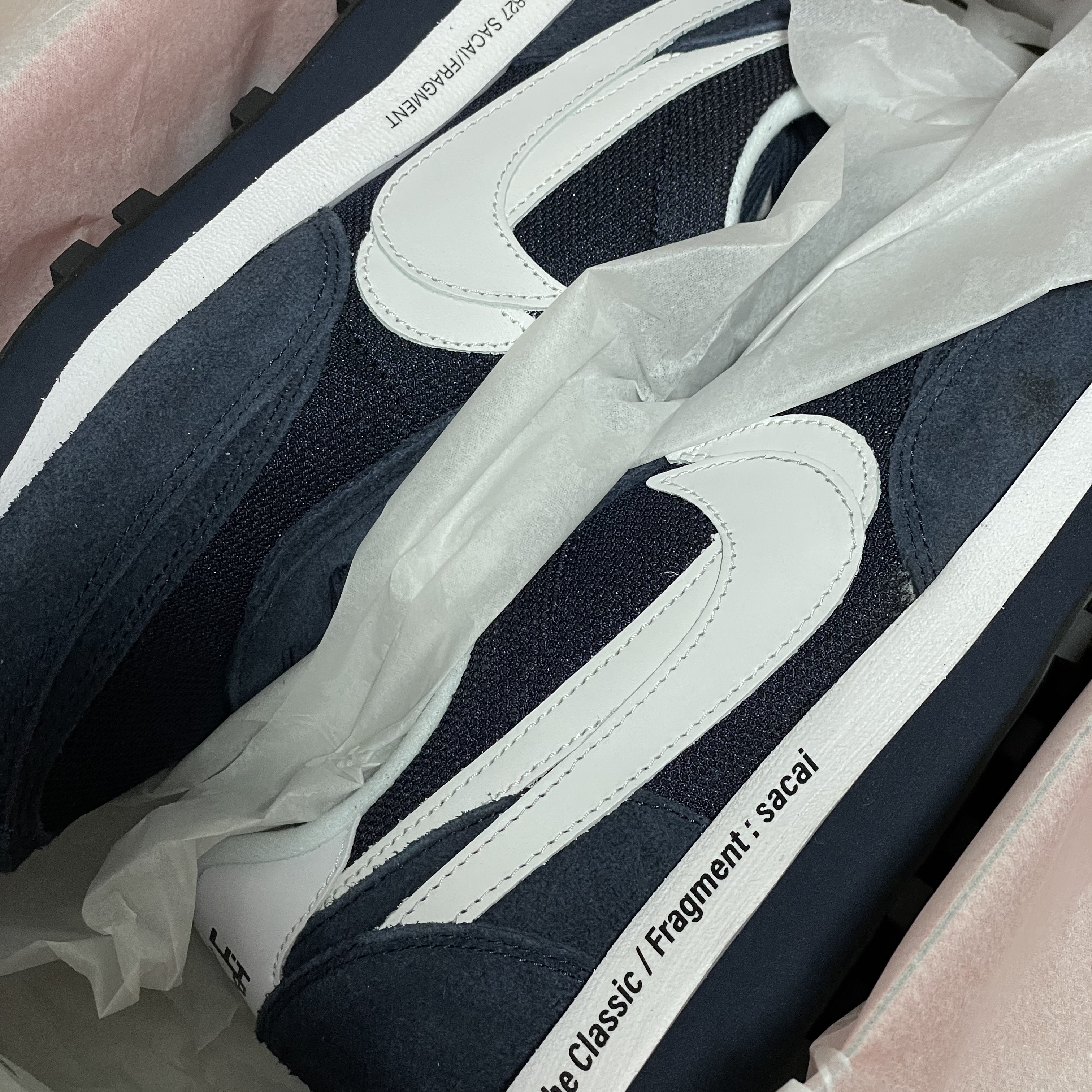 Nike x Sacai x Fragment LDWaffle Blackened Blue 착용 스타일 - 3